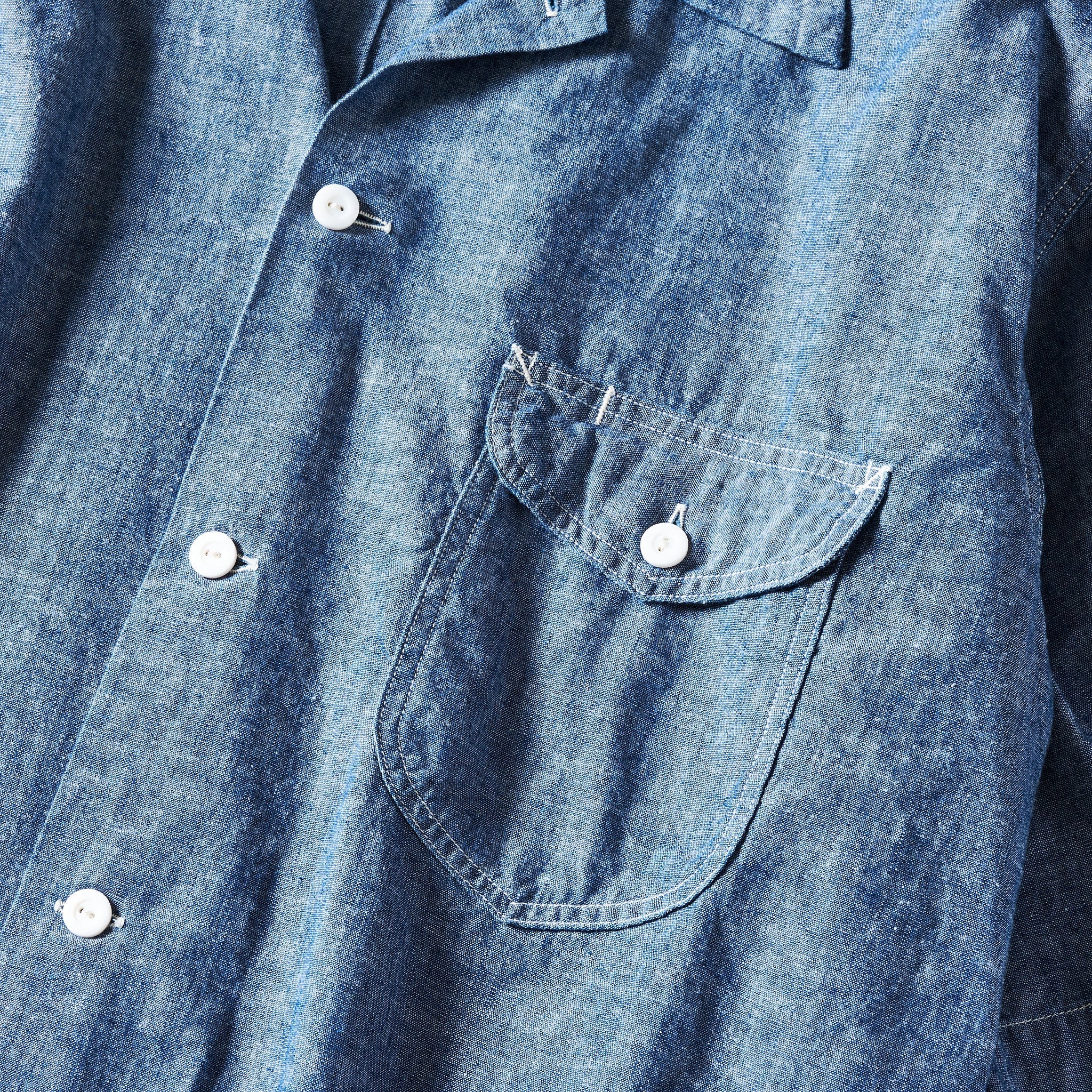 #1207B-CC New Basic Shirt S/S : classic chambray indigo
