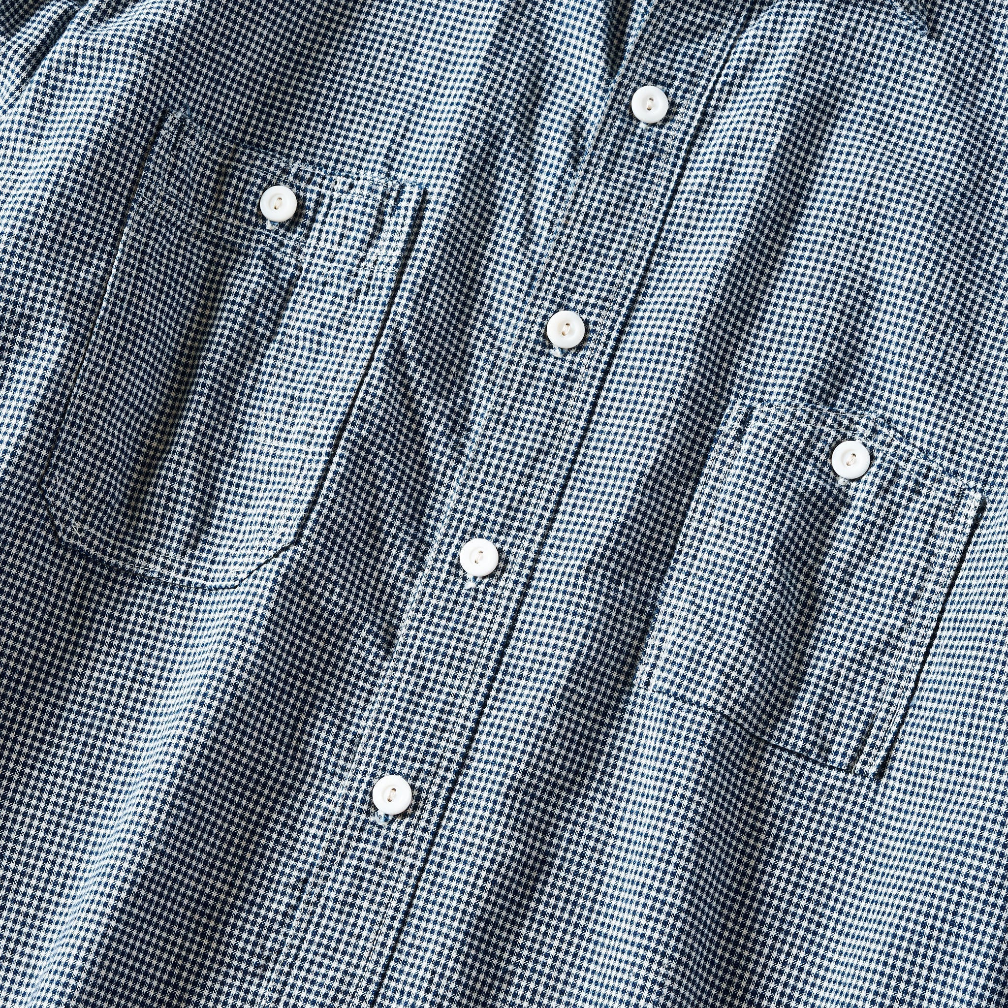 #1206-CLG No.6 Shirt: cotton/linen gingham indigo
