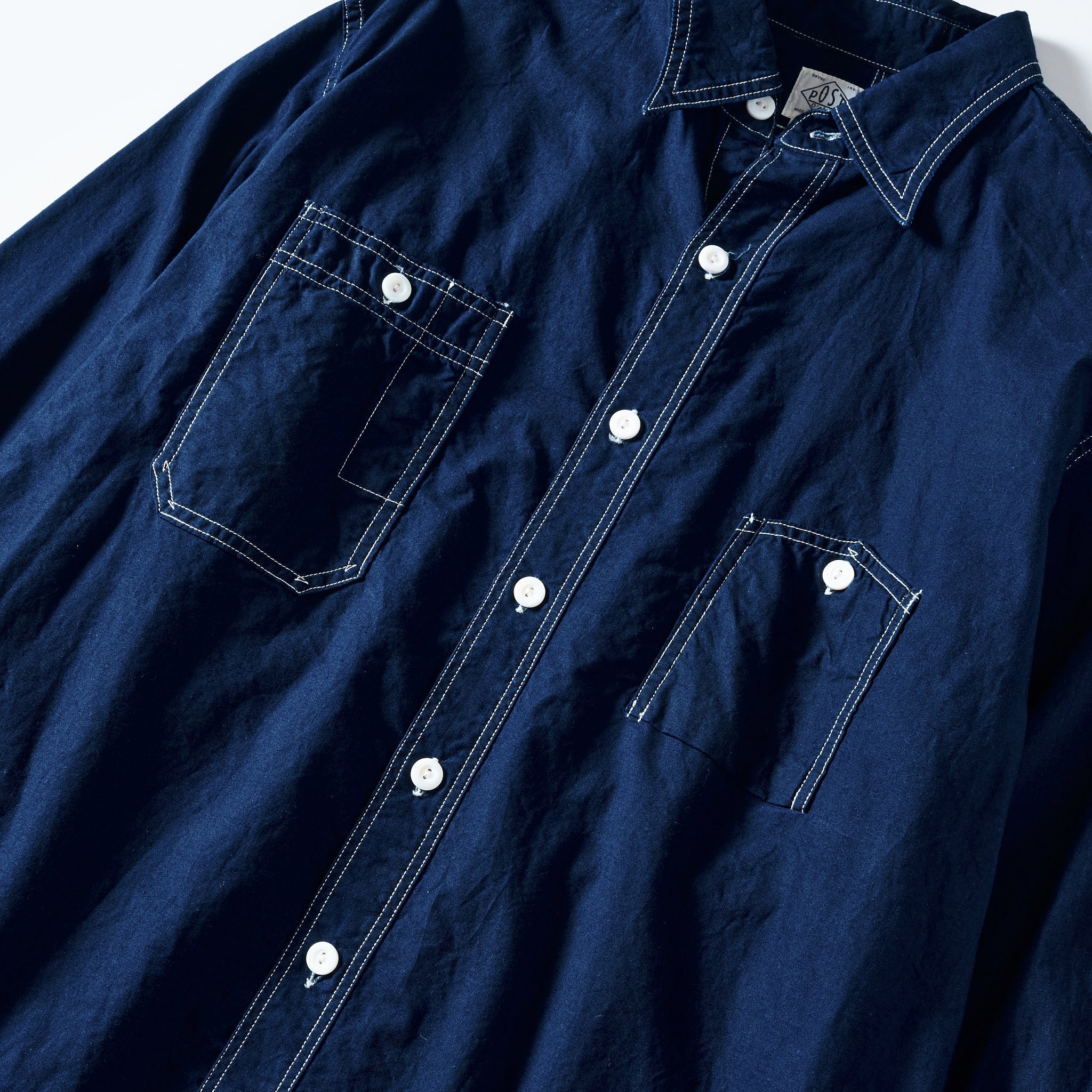 #1206-SSI No.6 Shirt: summer sheeting indigo