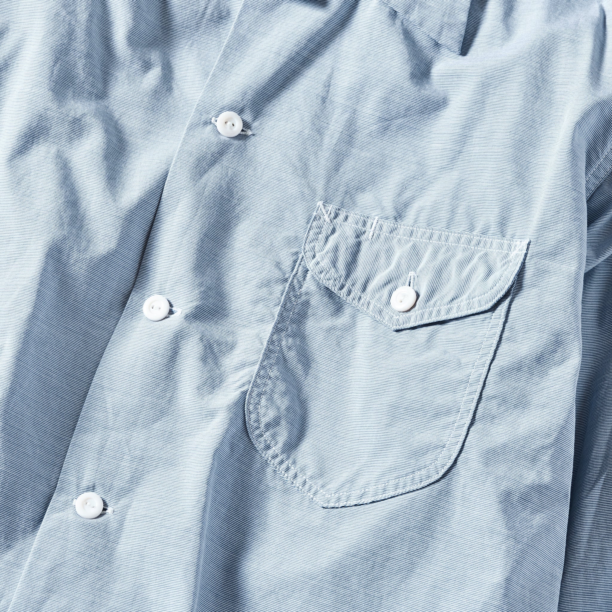 #1208B-HMS New Basic Shirt : horizontal mini stripe blue