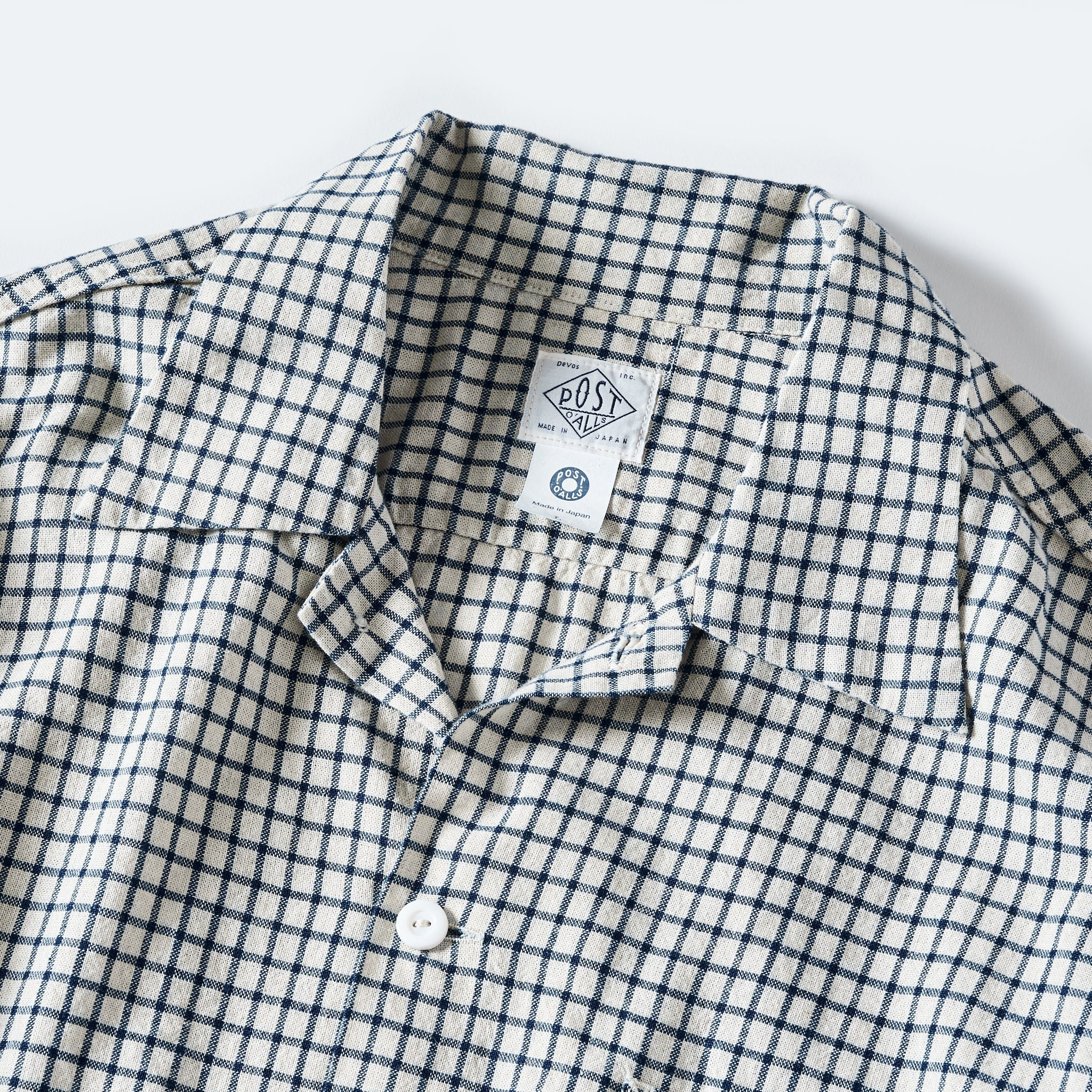 #1208B-CLC2 New Basic Shirt : cotton/linen check 2 natural