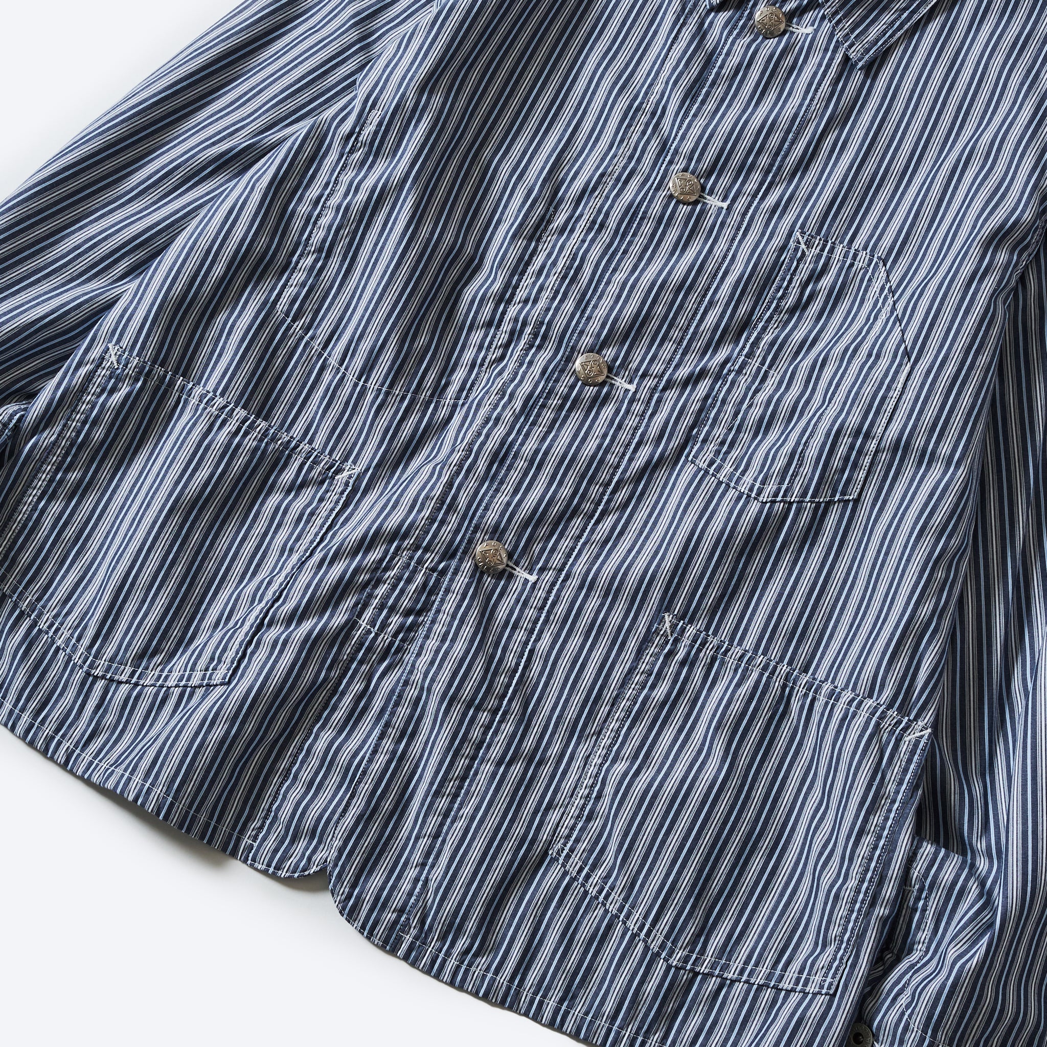 #1101L-SB2 Lined No.1 Jacket : stripe x white broadcloth 2 navy