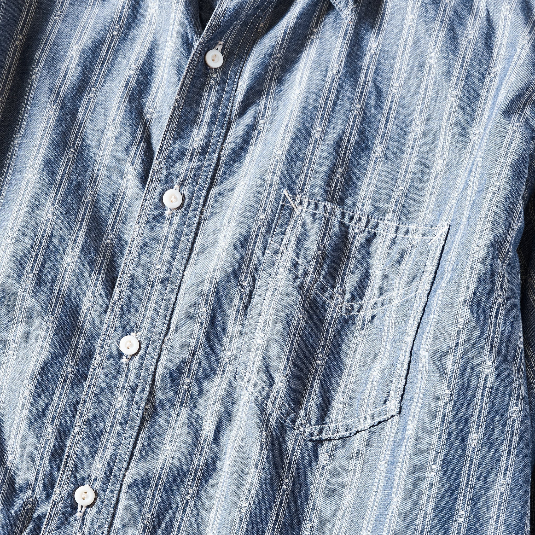 #1211-DSC The POST : dobby stripe chambray indigo