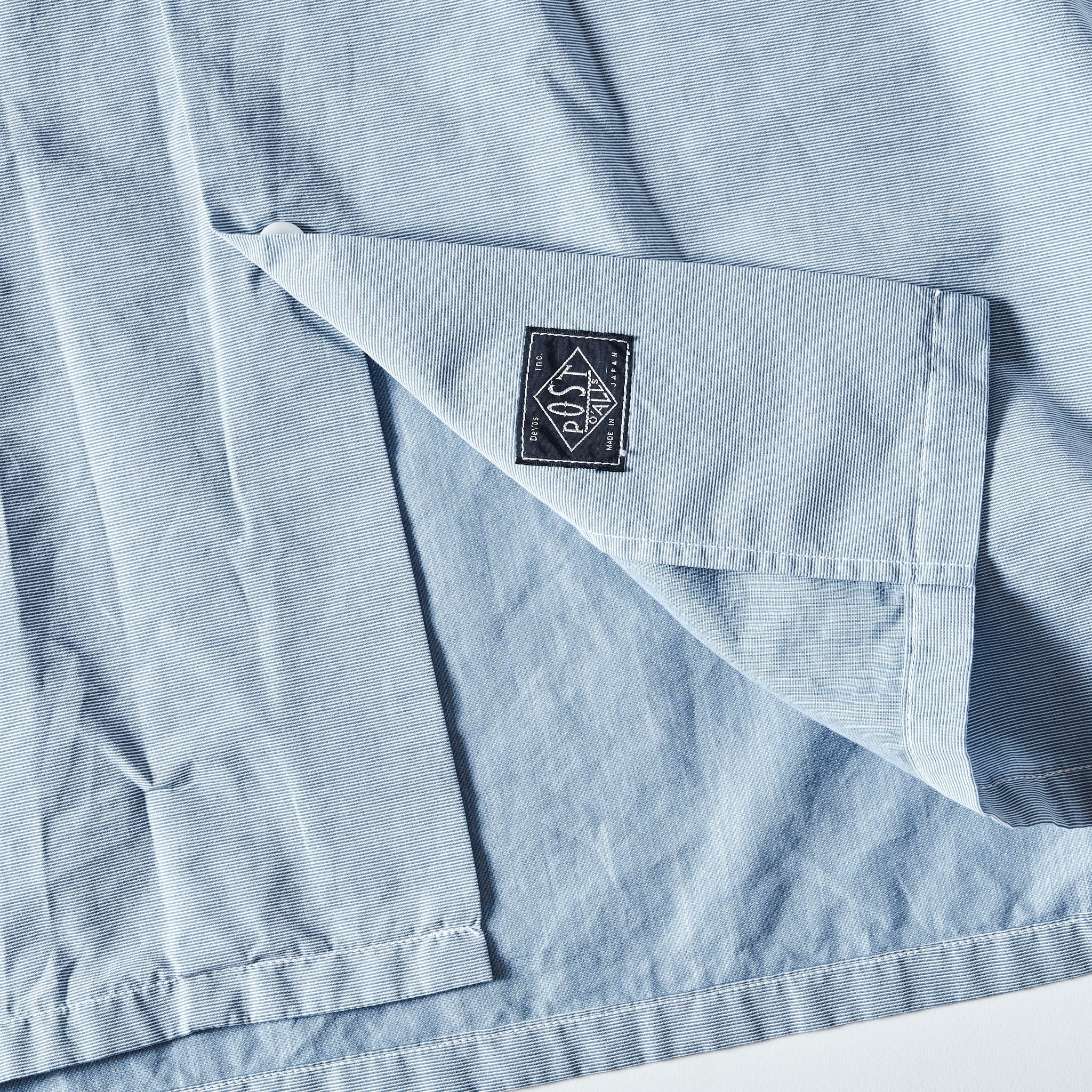 #1208B-HMS New Basic Shirt : horizontal mini stripe blue
