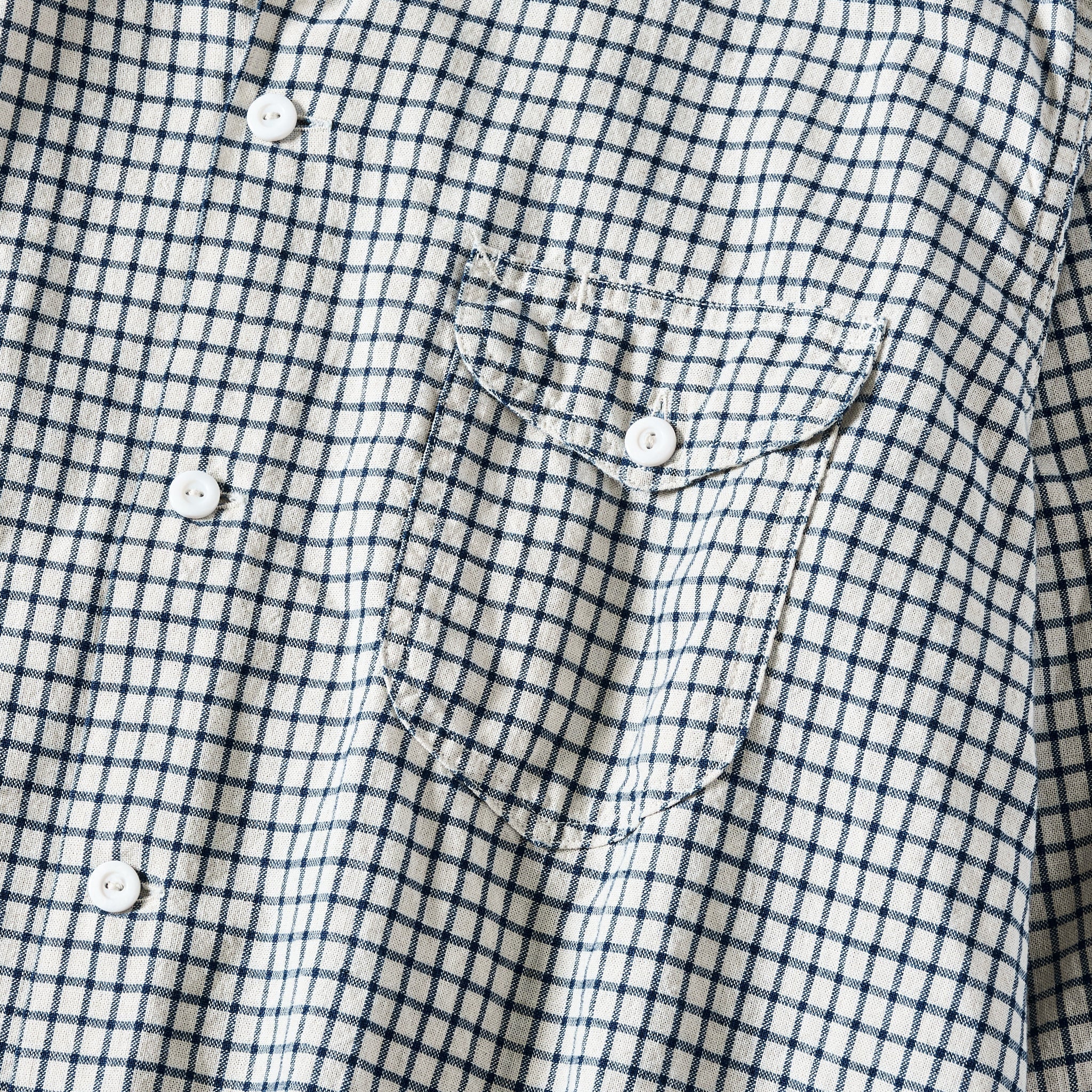 #1208B-CLC2 New Basic Shirt : cotton/linen check 2 natural