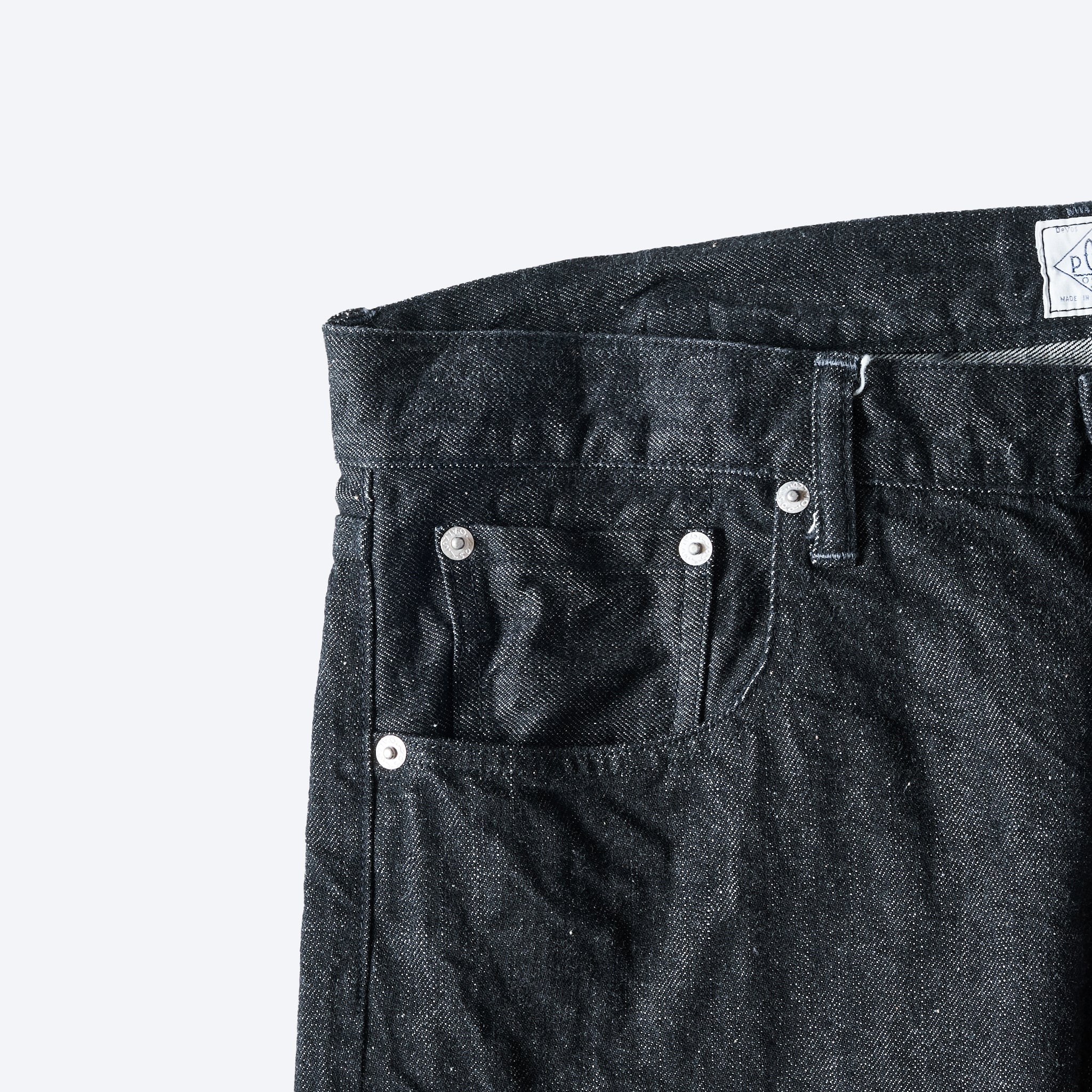 #1397-12DB No.2 Five Pocket : 12oz. selvedge denim black