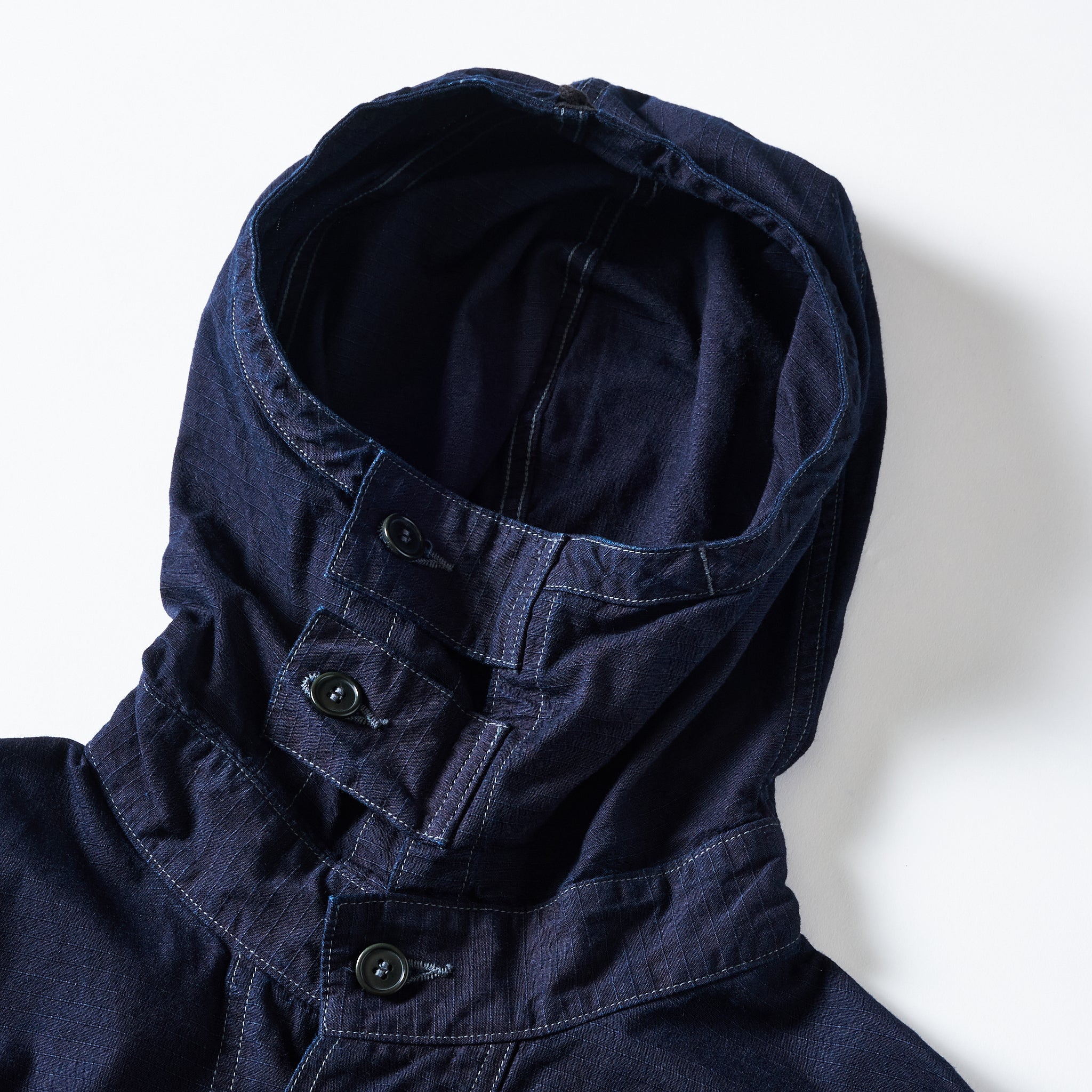 #1105-CRI NAVY Parka: cotton ripstop indigo
