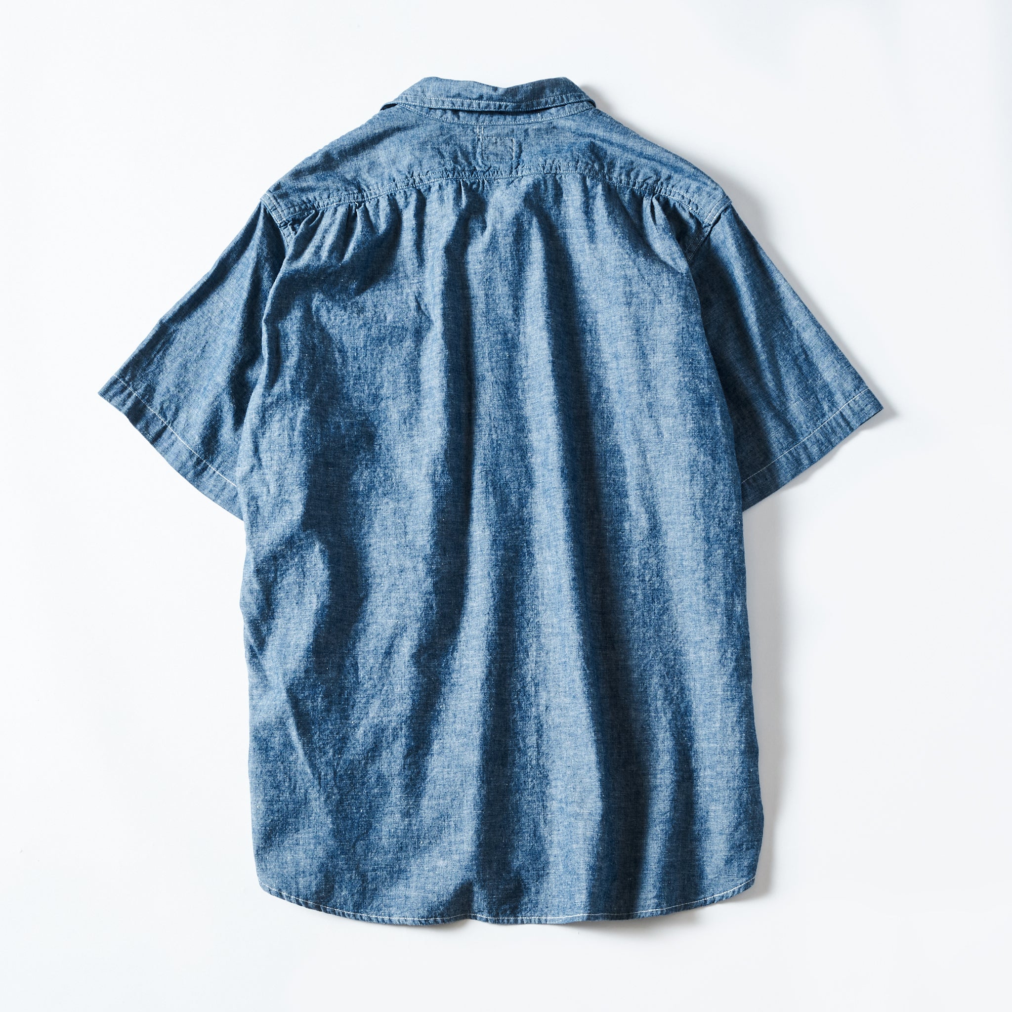 #3219S-CC New Basic Pullover Shirt S/S : classic chambray indigo