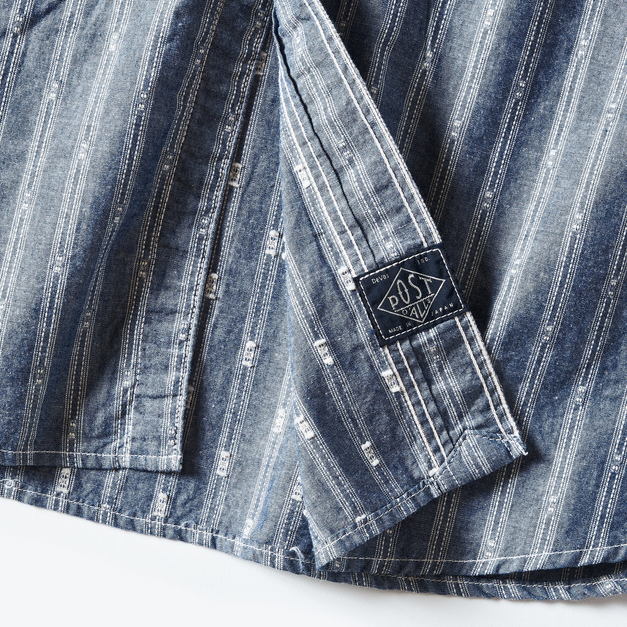 #1211-DSC The POST : dobby stripe chambray indigo