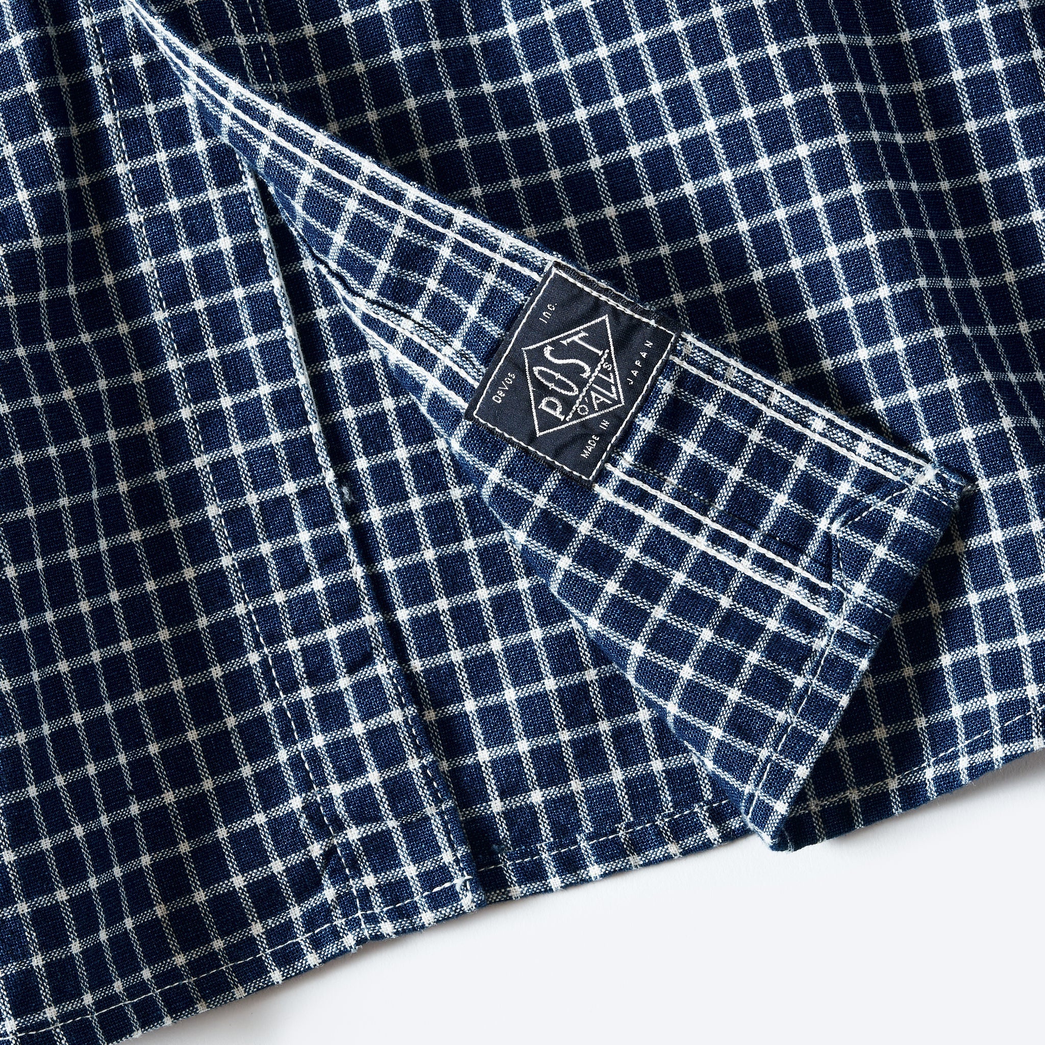 #1206-CLC1 No.6 Shirt: cotton/linen check 1 indigo