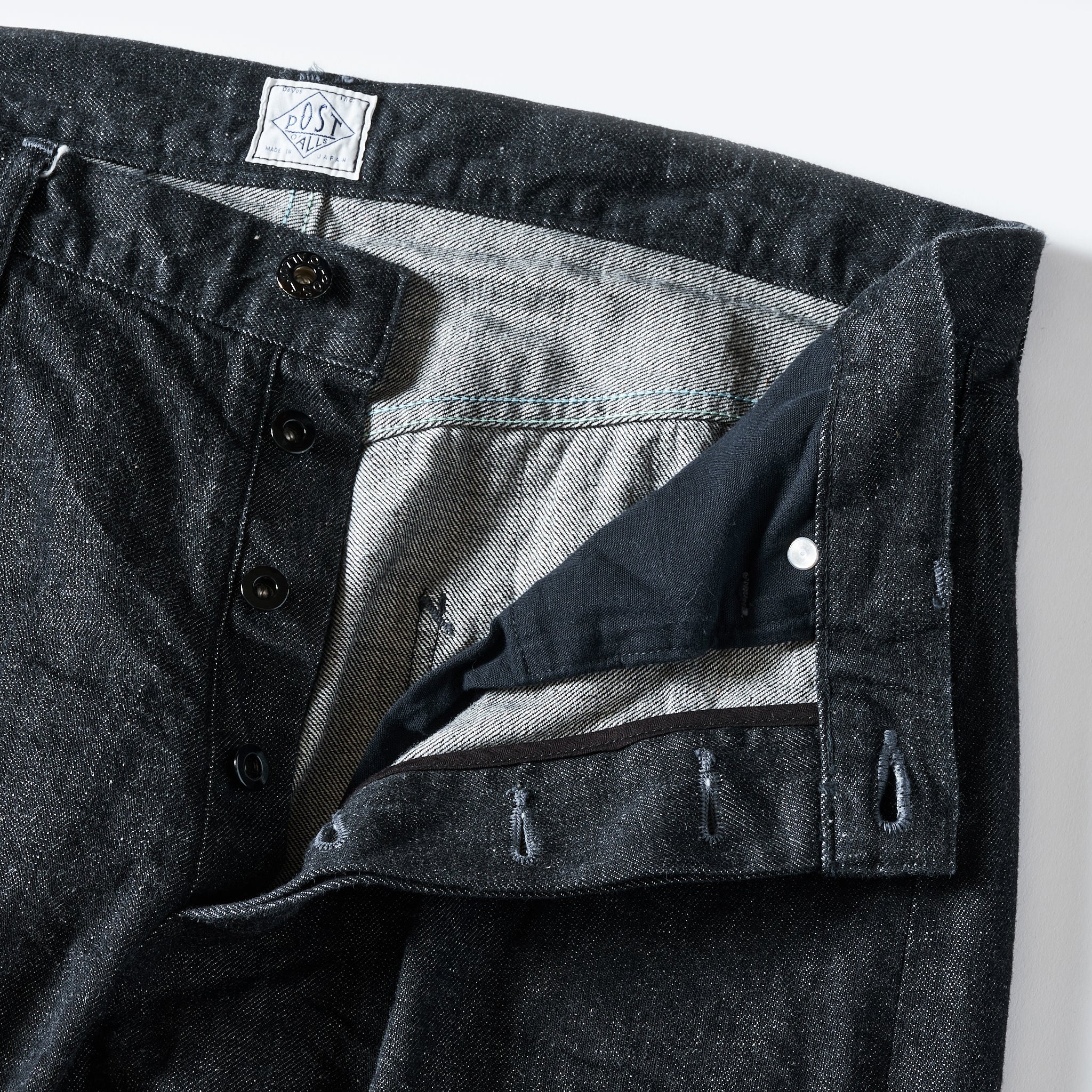 #1397-12DB No.2 Five Pocket : 12oz. selvedge denim black