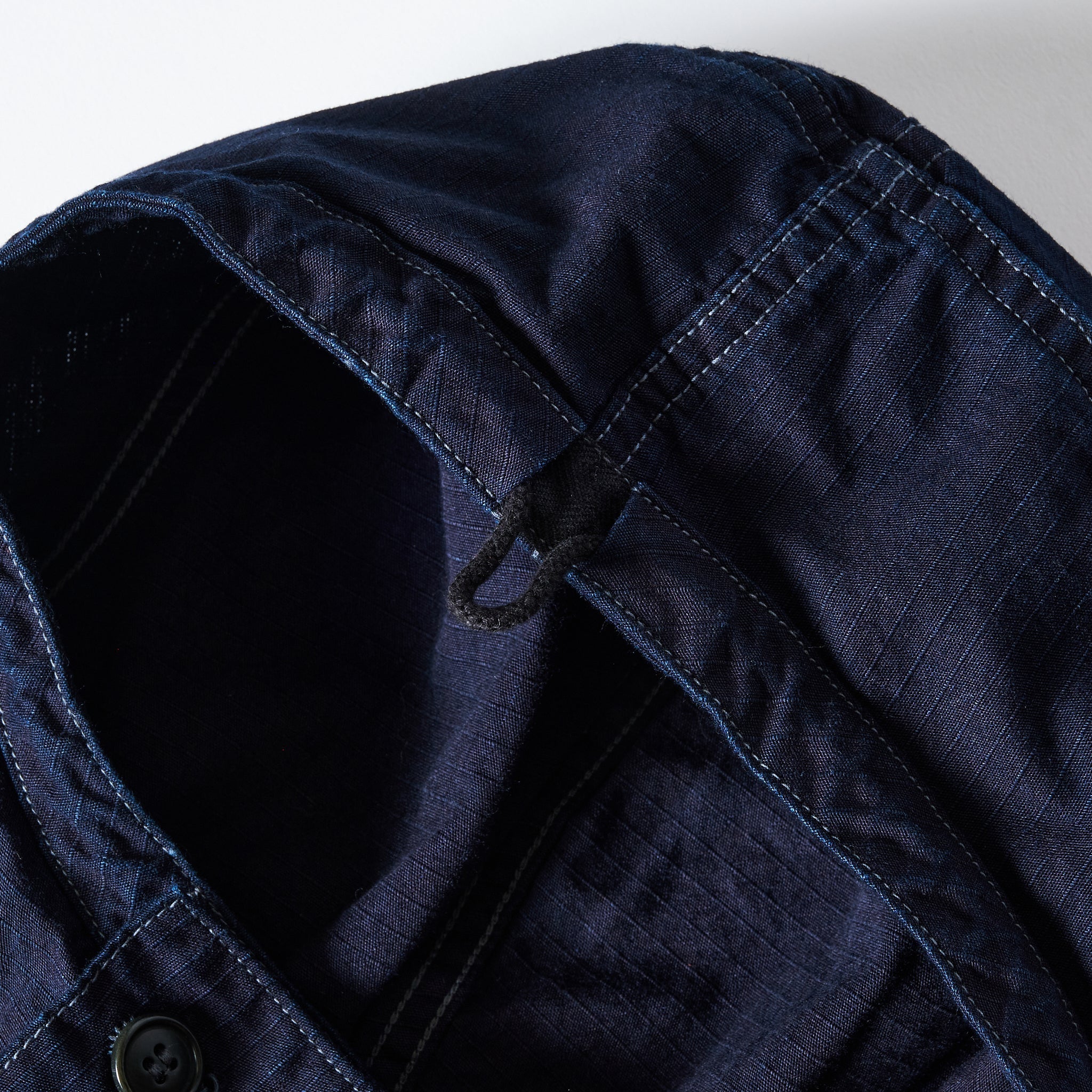 #1105-CRI NAVY Parka: cotton ripstop indigo