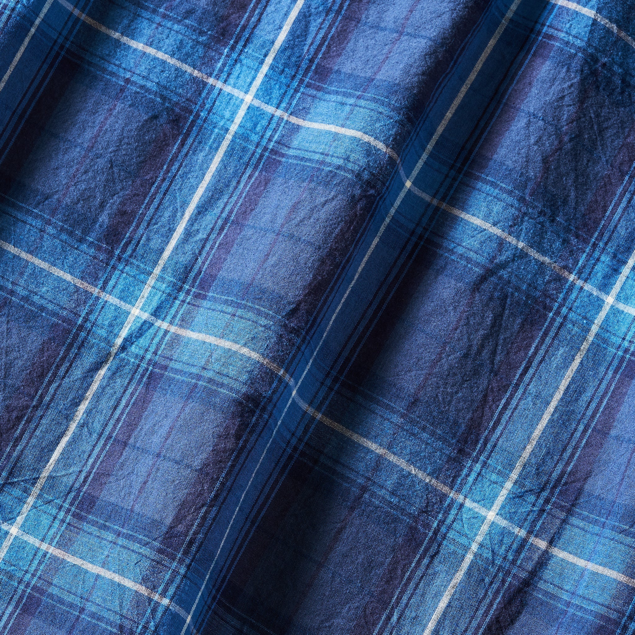 #3219S-BPB New Basic Pullover Shirt S/S : blue plaid blue