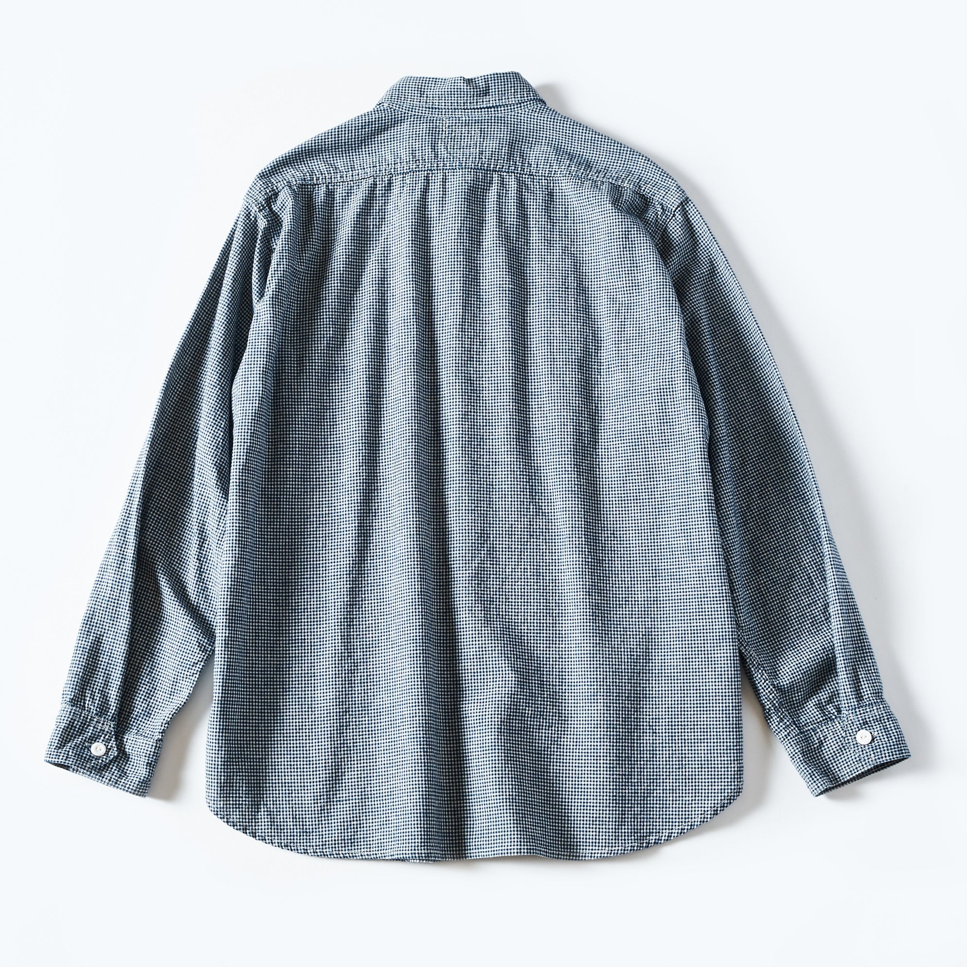 #1206-CLG No.6 Shirt: cotton/linen gingham indigo