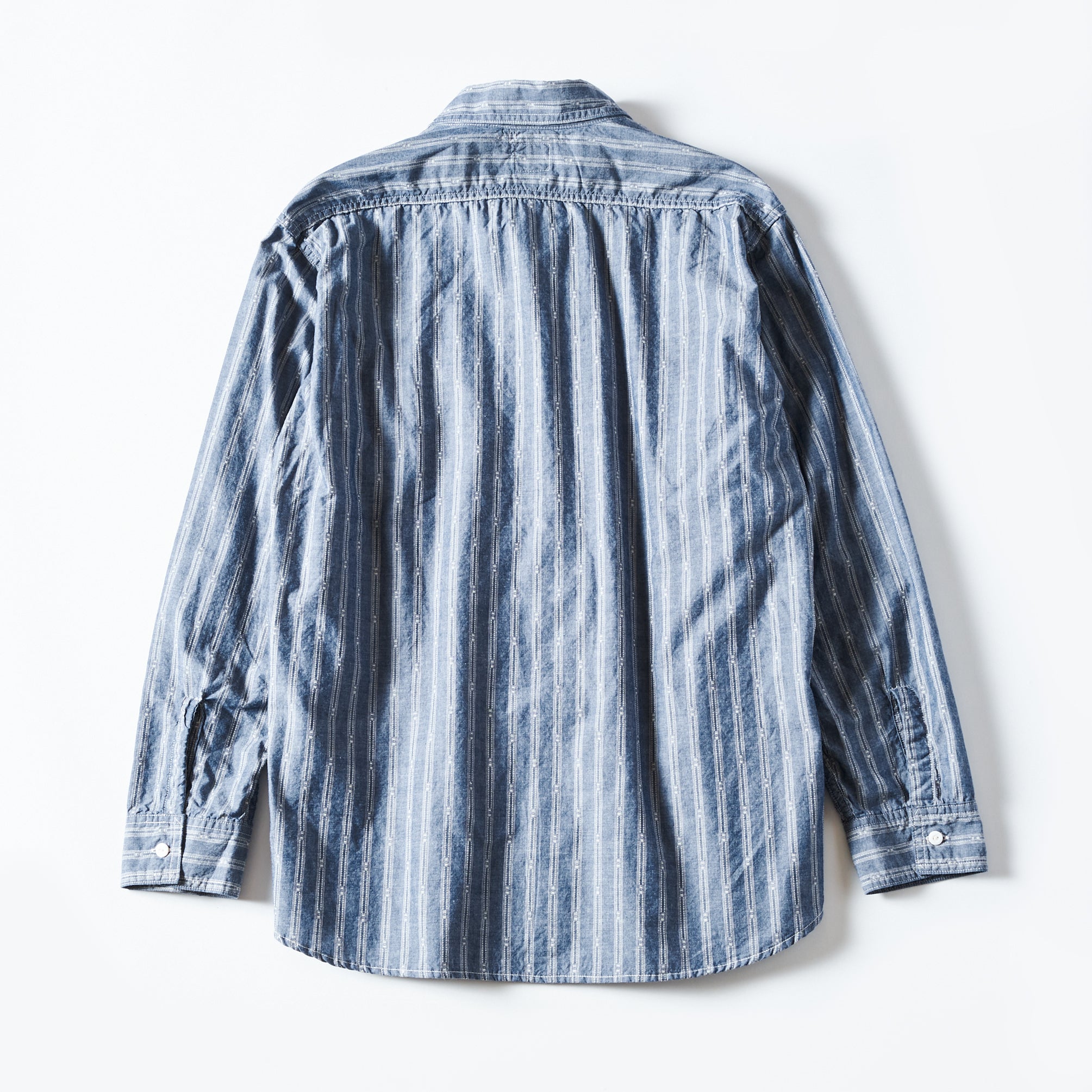 #1211-DSC The POST : dobby stripe chambray indigo