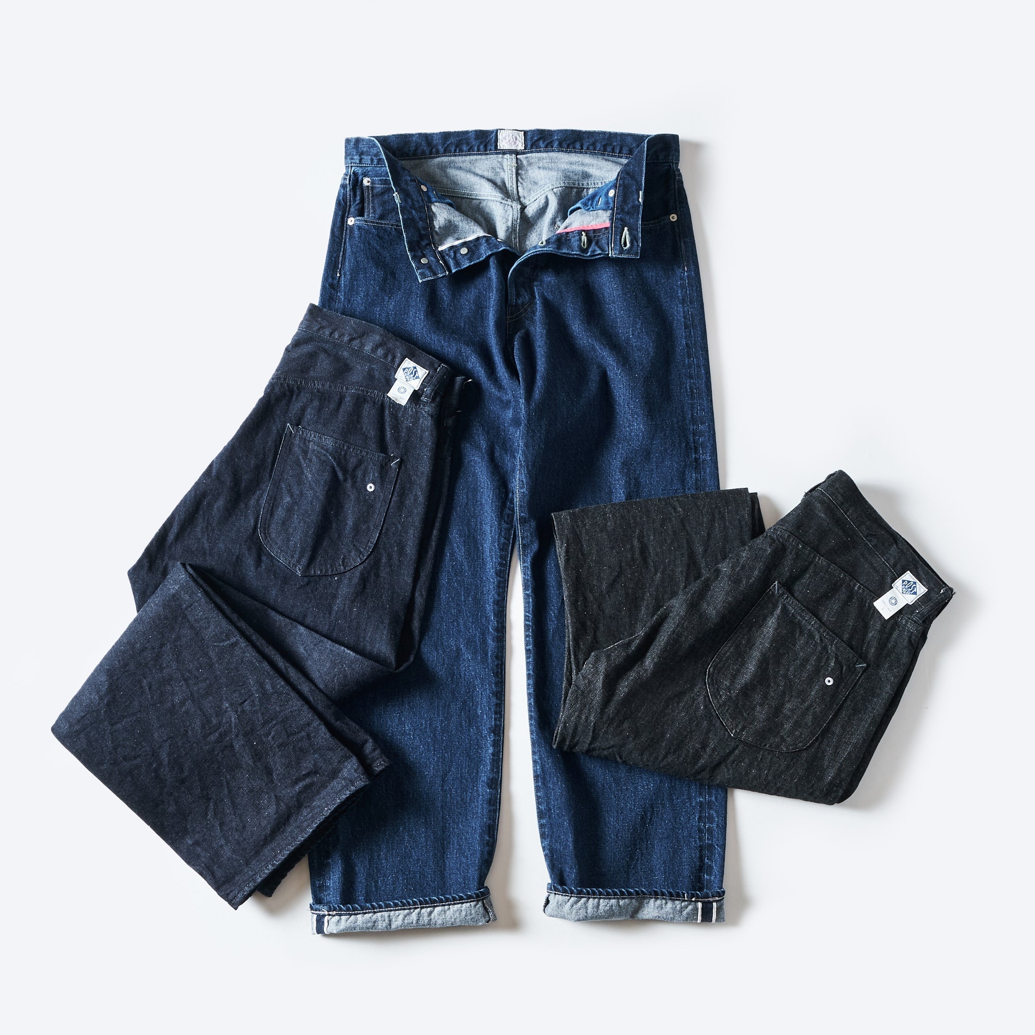 #1397-12DB No.2 Five Pocket : 12oz. selvedge denim black
