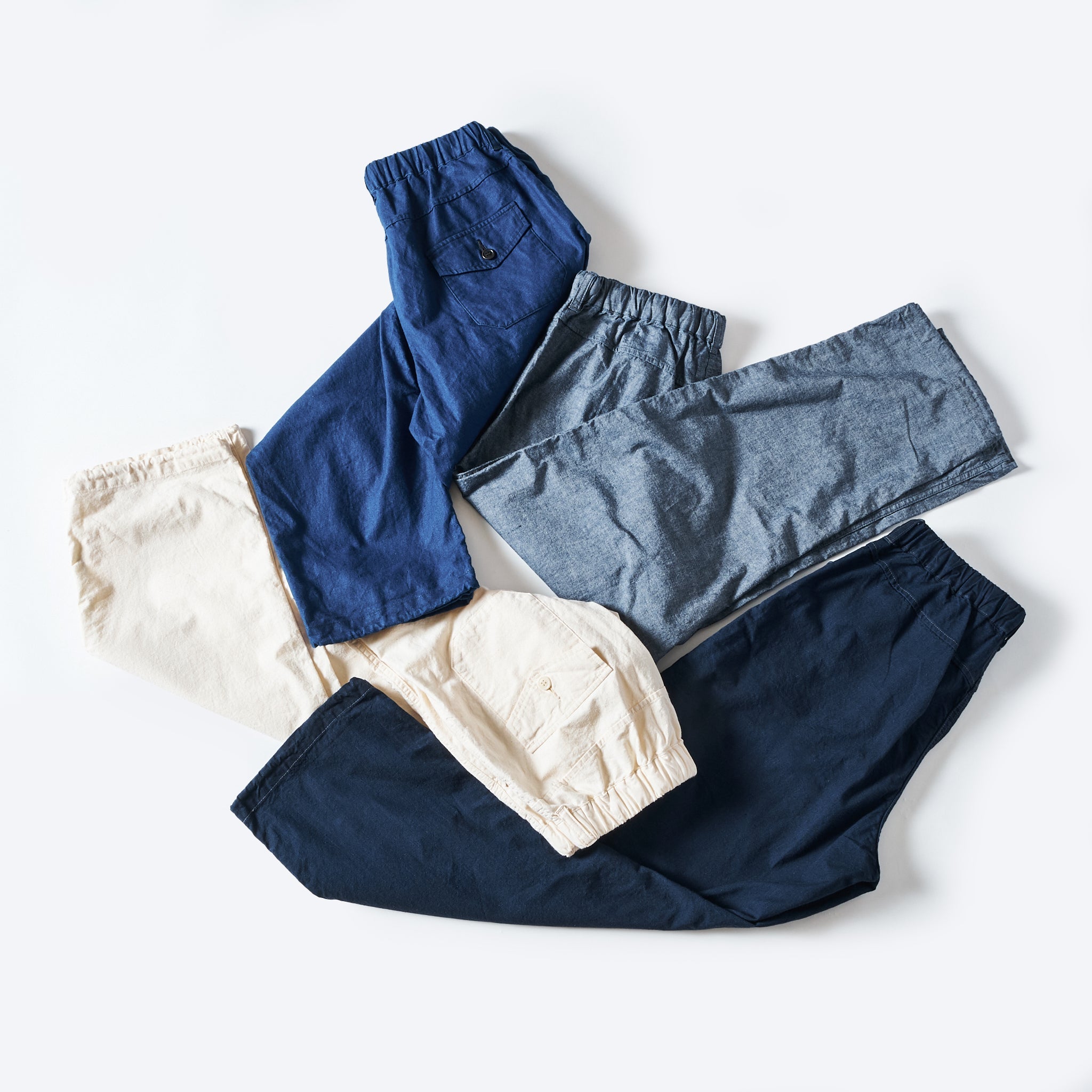 #3318-CLS EZ Travail Pants: cotton/linen sheeting indigo