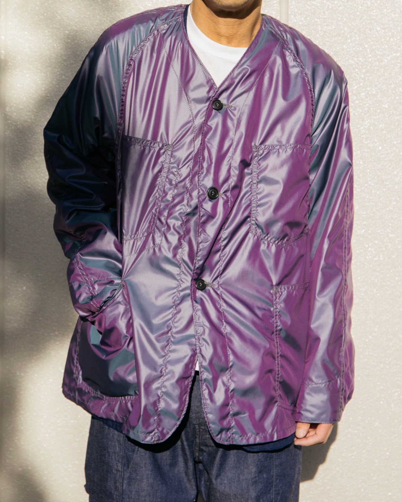 #3103 PTN POST 42 DV : poly taffeta iridescent navy