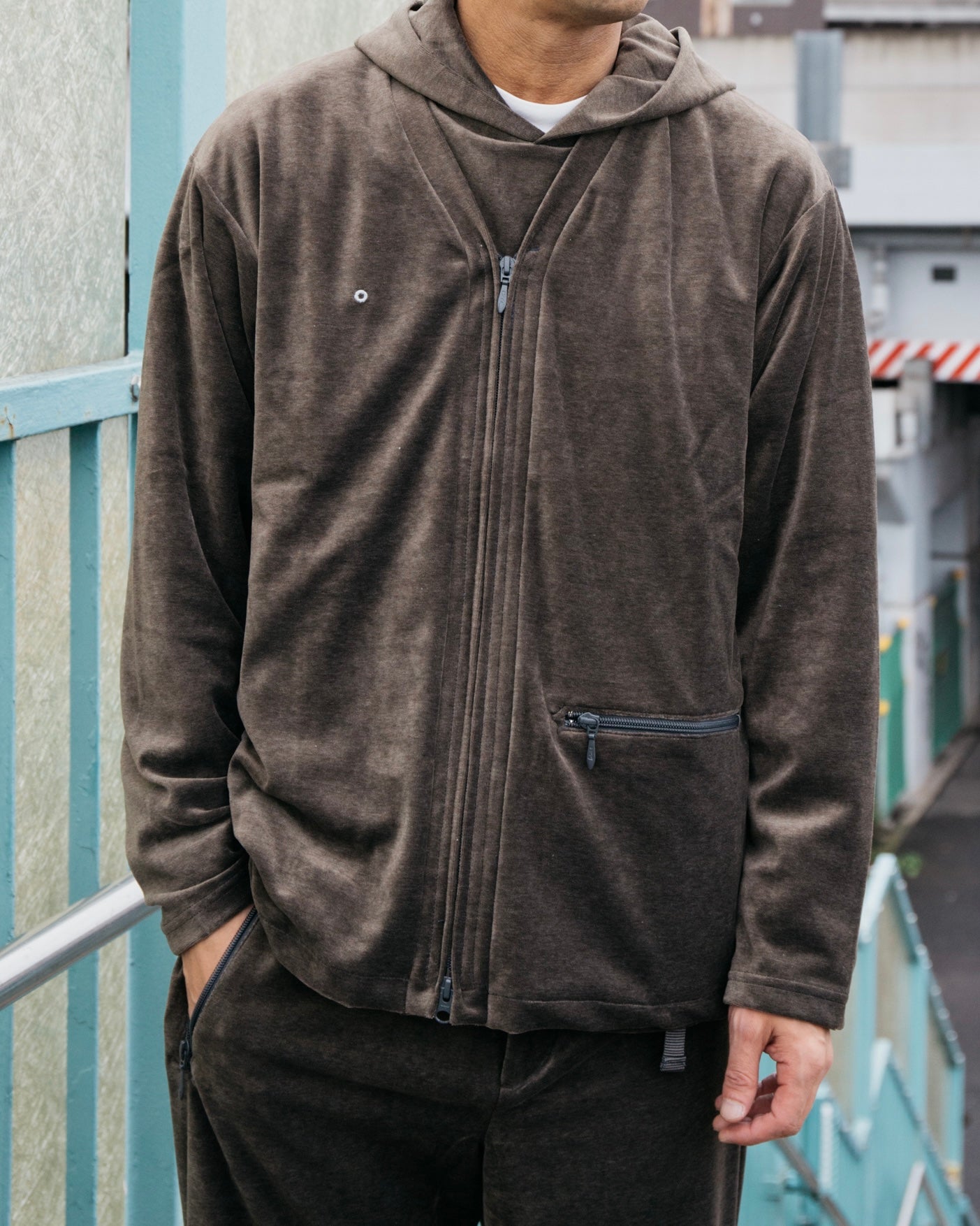 #3609-V2 E-Z Zip Cardigan : poly/cotton velour moss