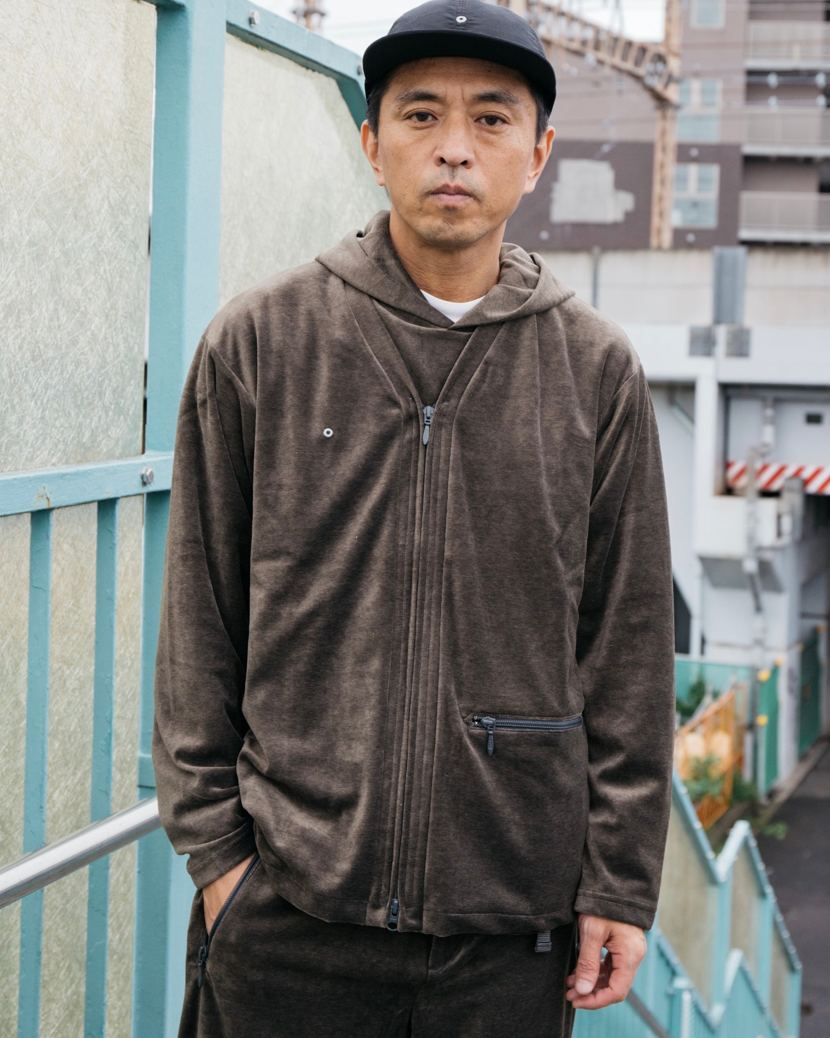 #3609-V2 E-Z Zip Cardigan : poly/cotton velour moss