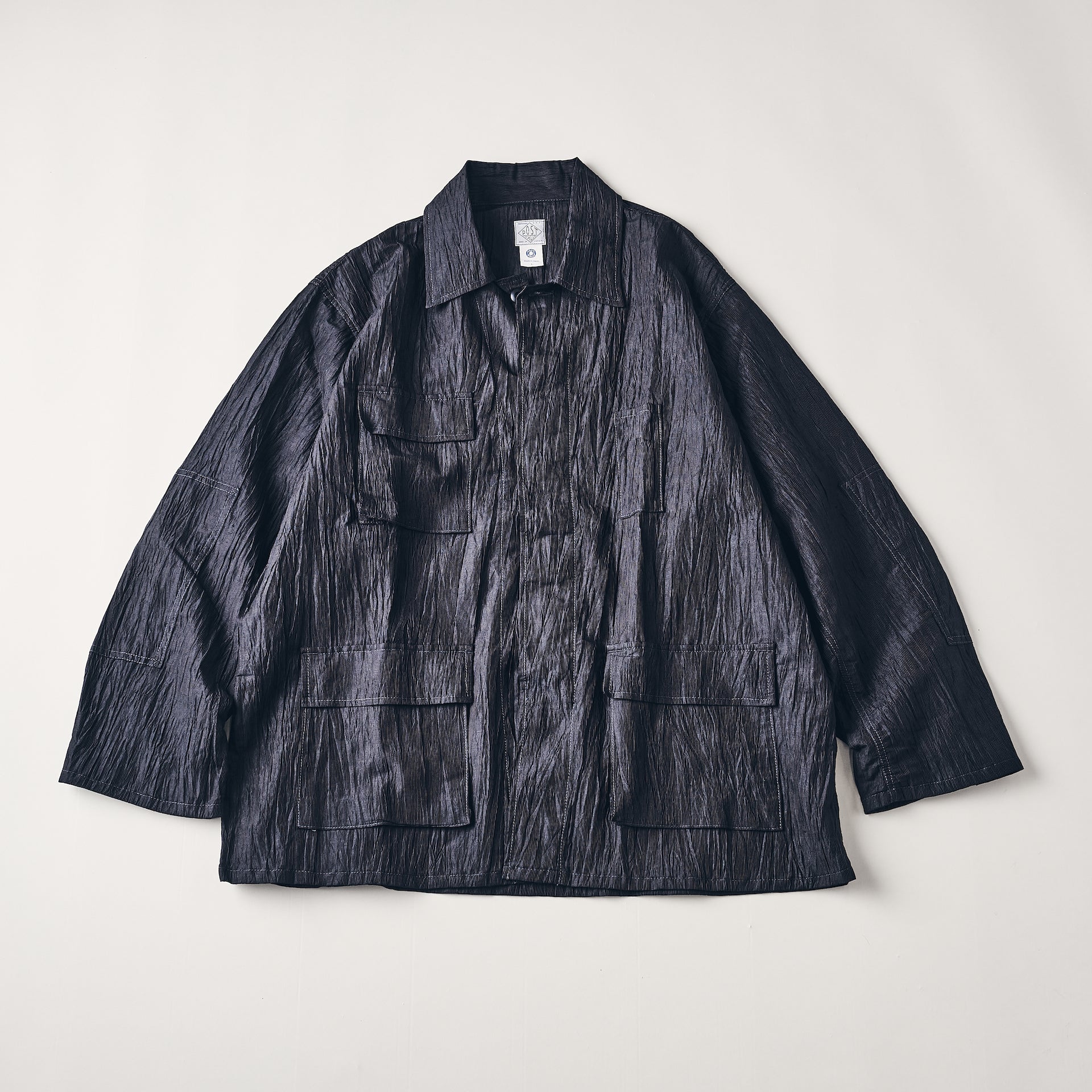#1123-CLC BDU-R : crinkle linen/cotton charcoal