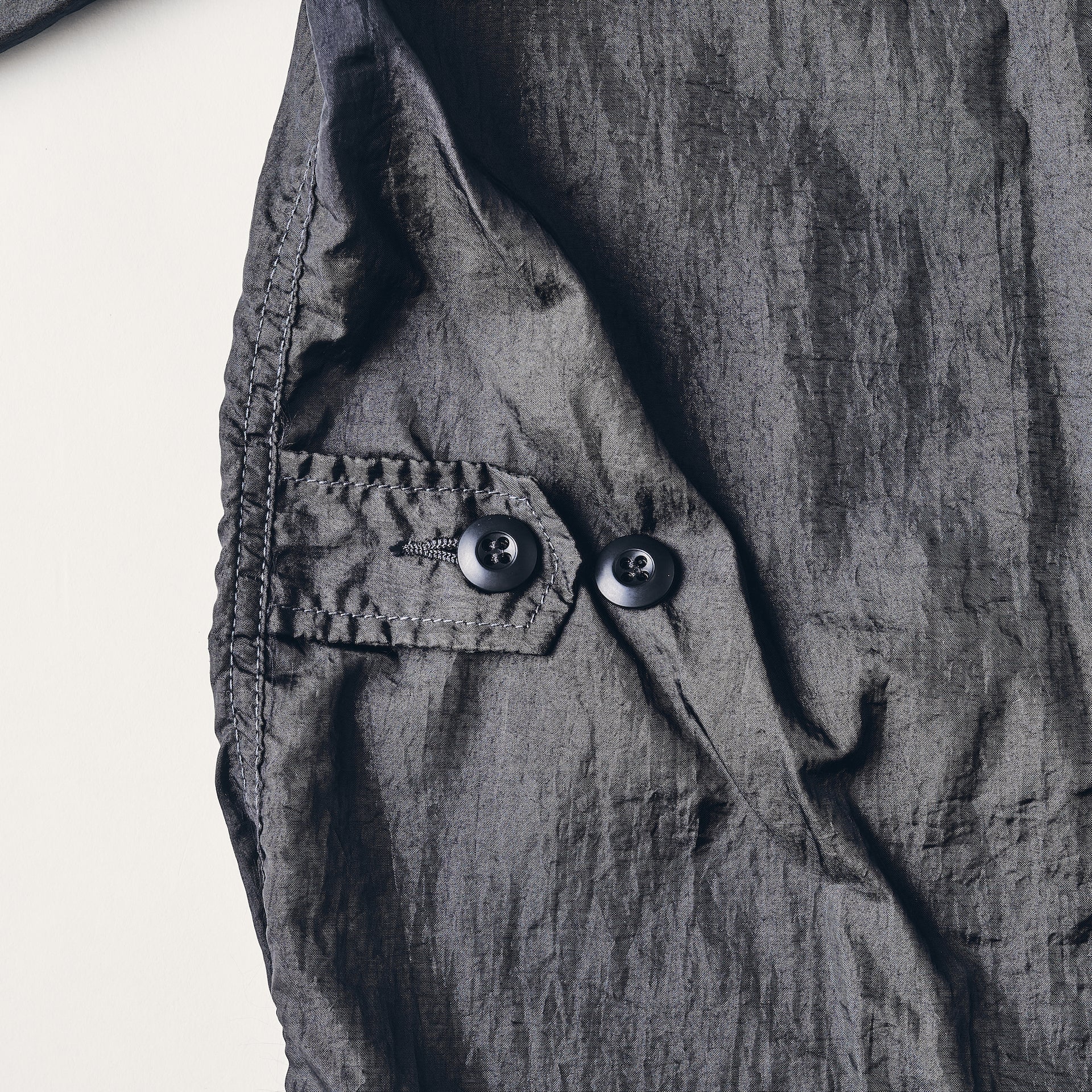 #1123-CTB BDU-R : crinkle nylon taffeta black