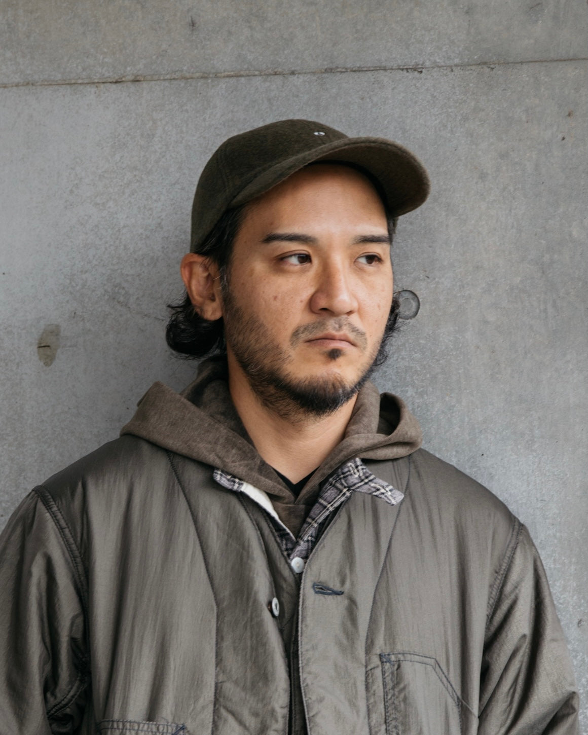 #3903-WM3 POST Ball Cap: wool melton olive