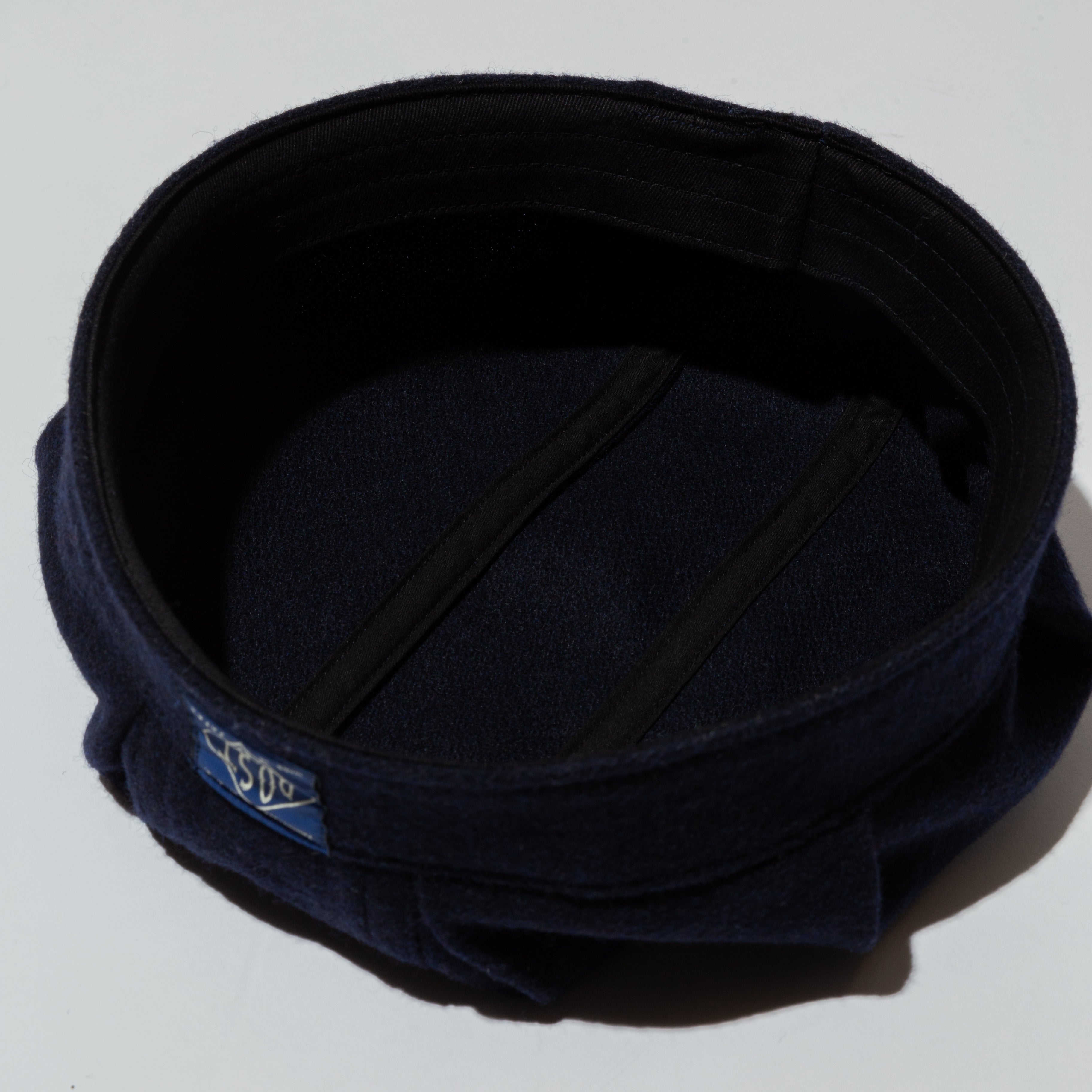 #3905 Engineer's cap WF1 : wool flannel navy