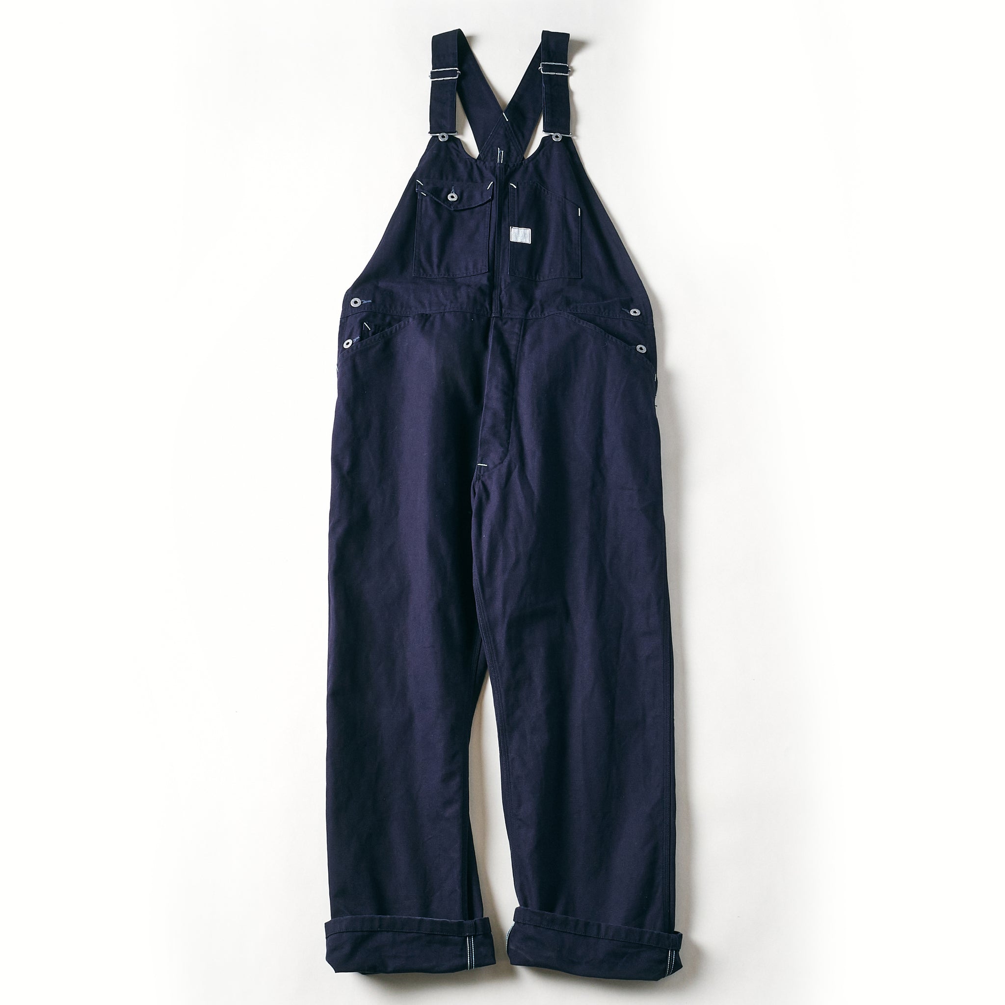 #1402-COD No.2 Overalls : cotton canvas dark navy