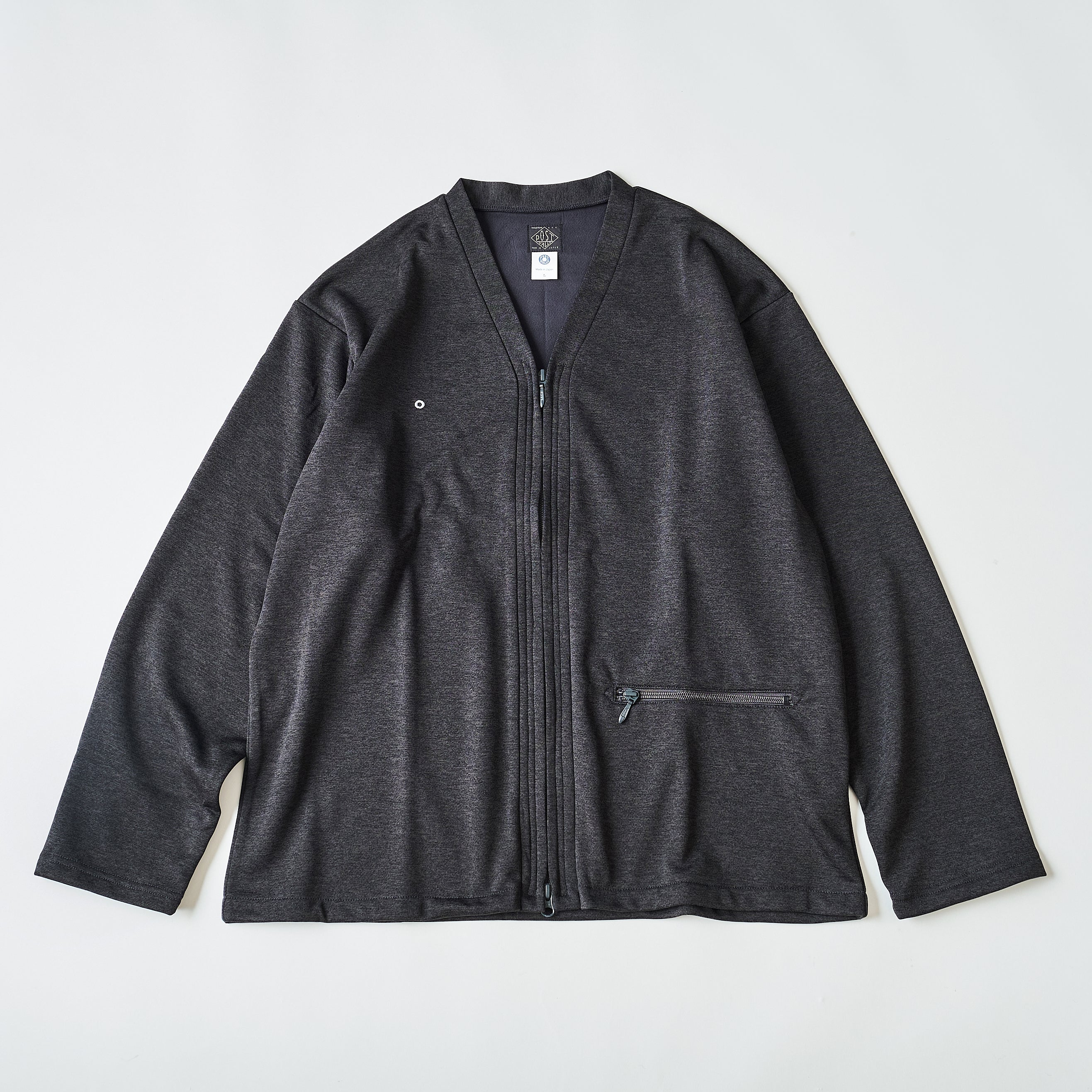 #3609 EZ Zip Cardigan J1 : poly jersey charcoal
