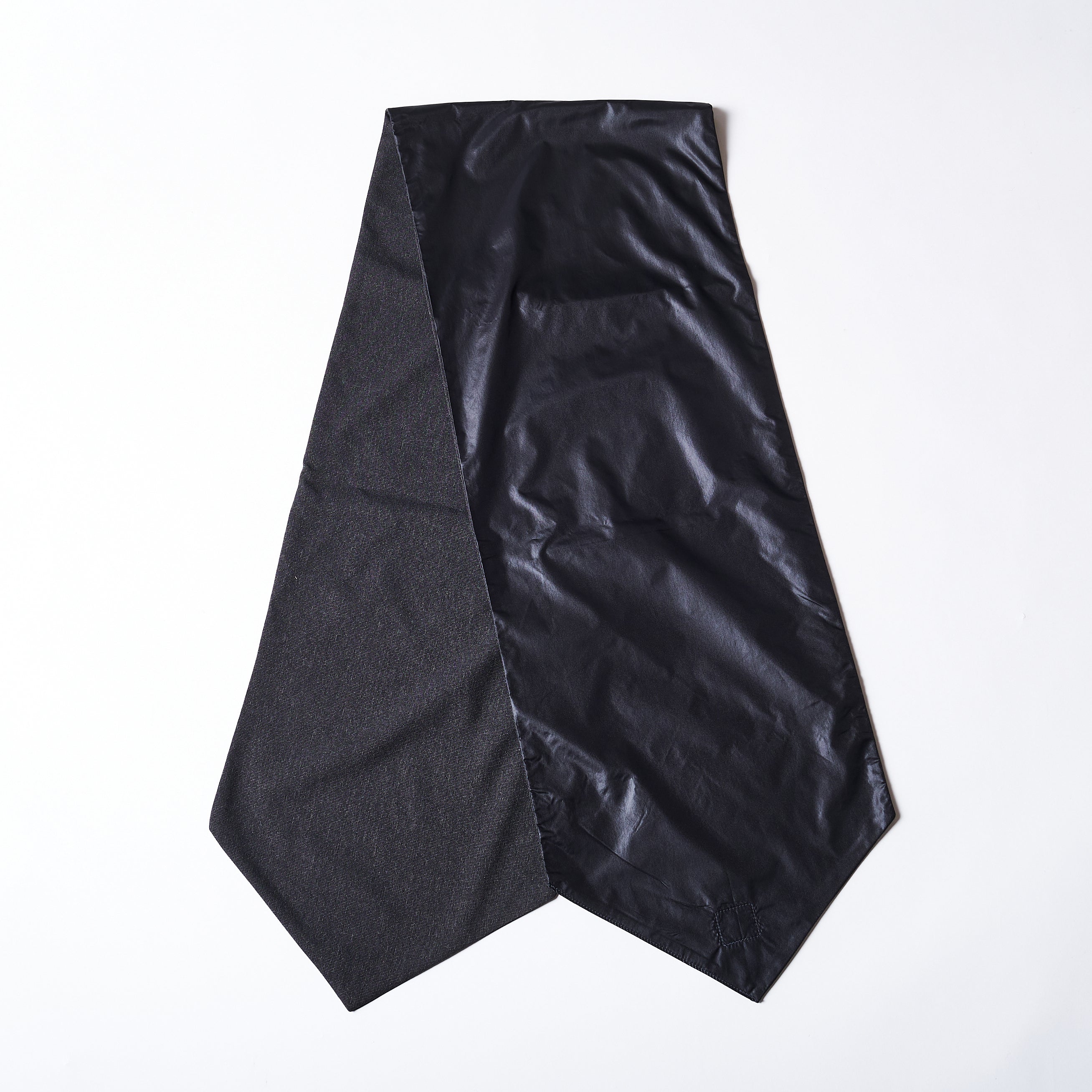 #3906 EZ Scarf PTW1 : poly tweed x nylon taffeta gray x black