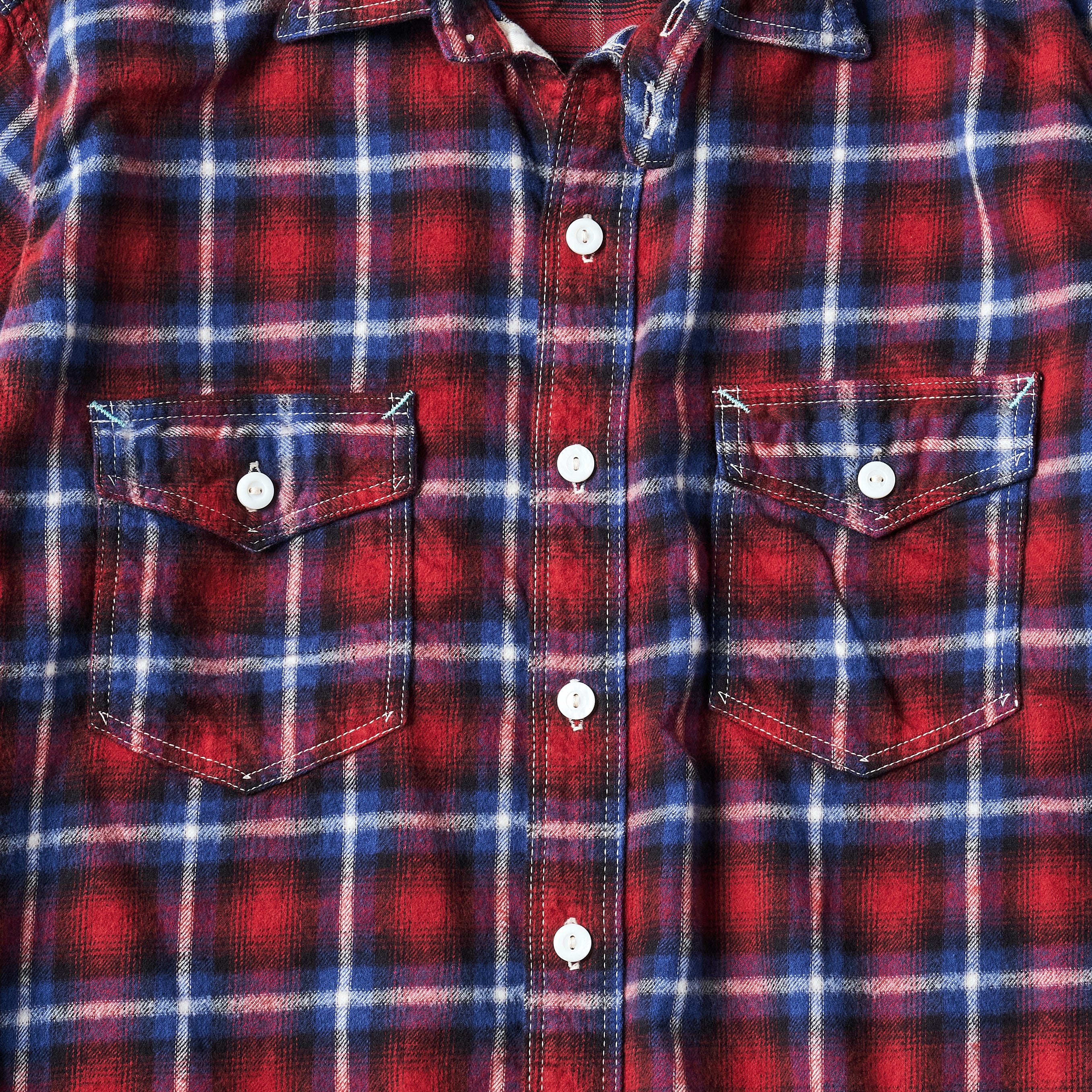 #3216-FP4 The NAVY CUT 2 : cotton flannel plaid red