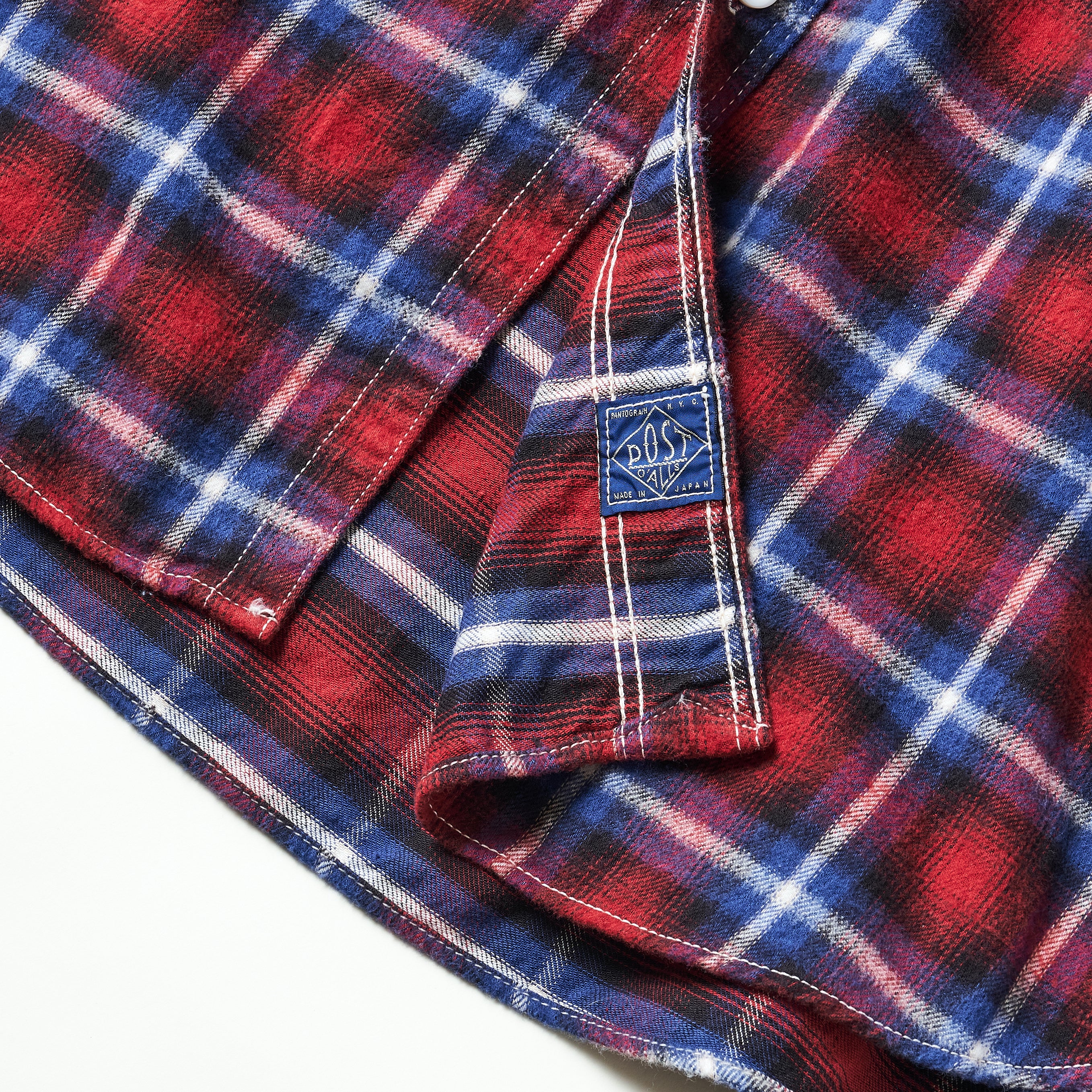 #3216-FP4 The NAVY CUT 2 : cotton flannel plaid red