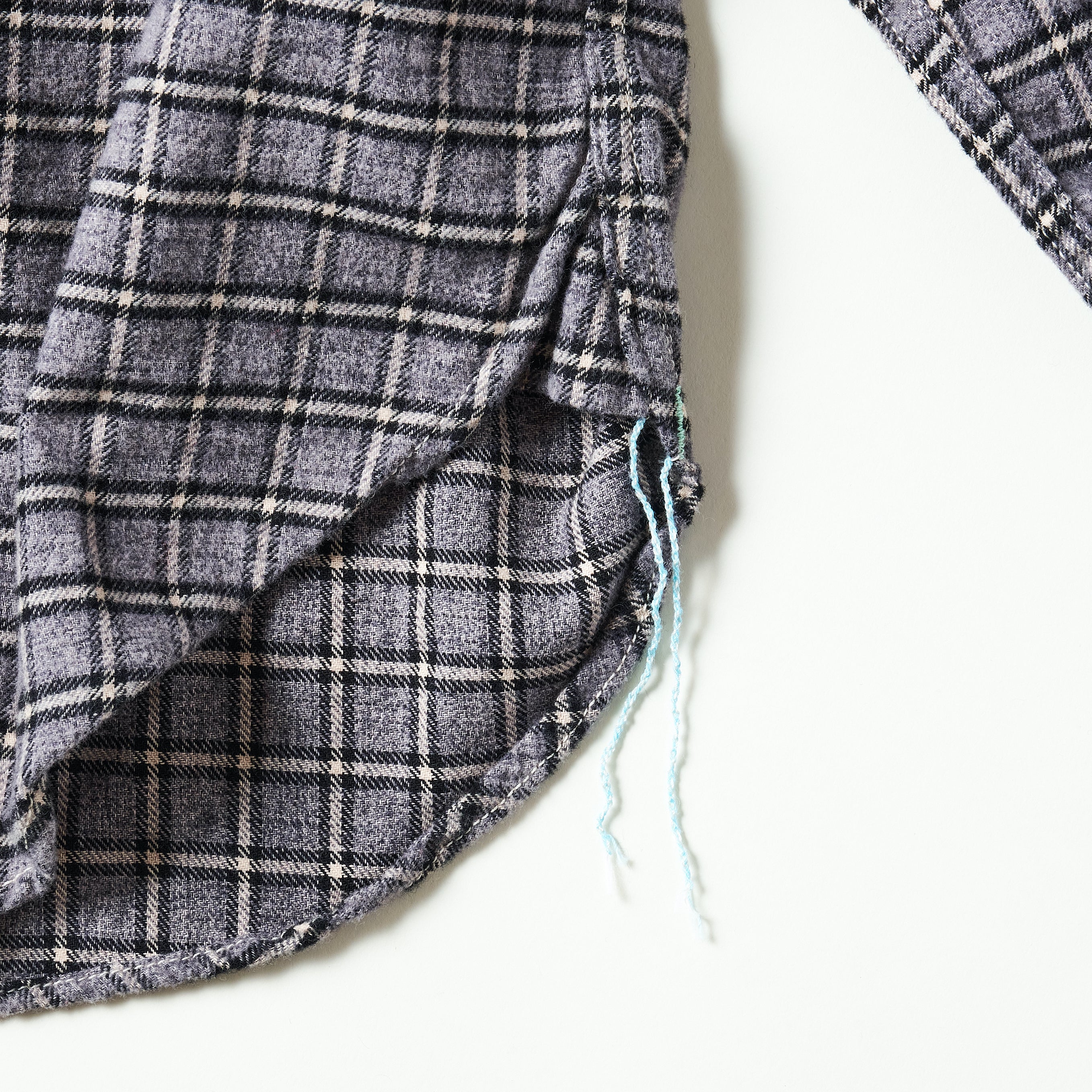 #3216-FP2 The NAVY CUT 2 : cotton flannel plaid grey heather
