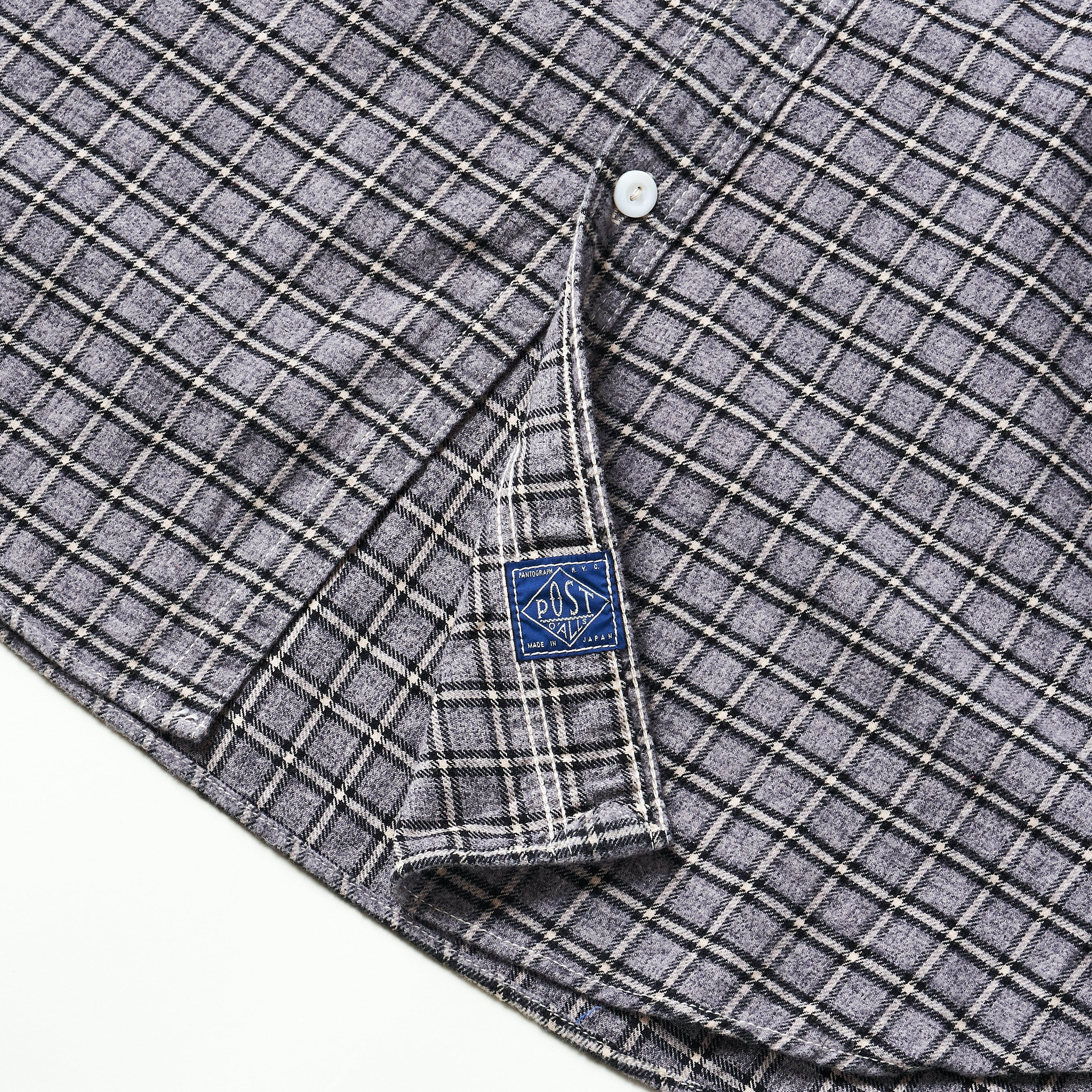 #3216-FP2 The NAVY CUT 2 : cotton flannel plaid grey heather
