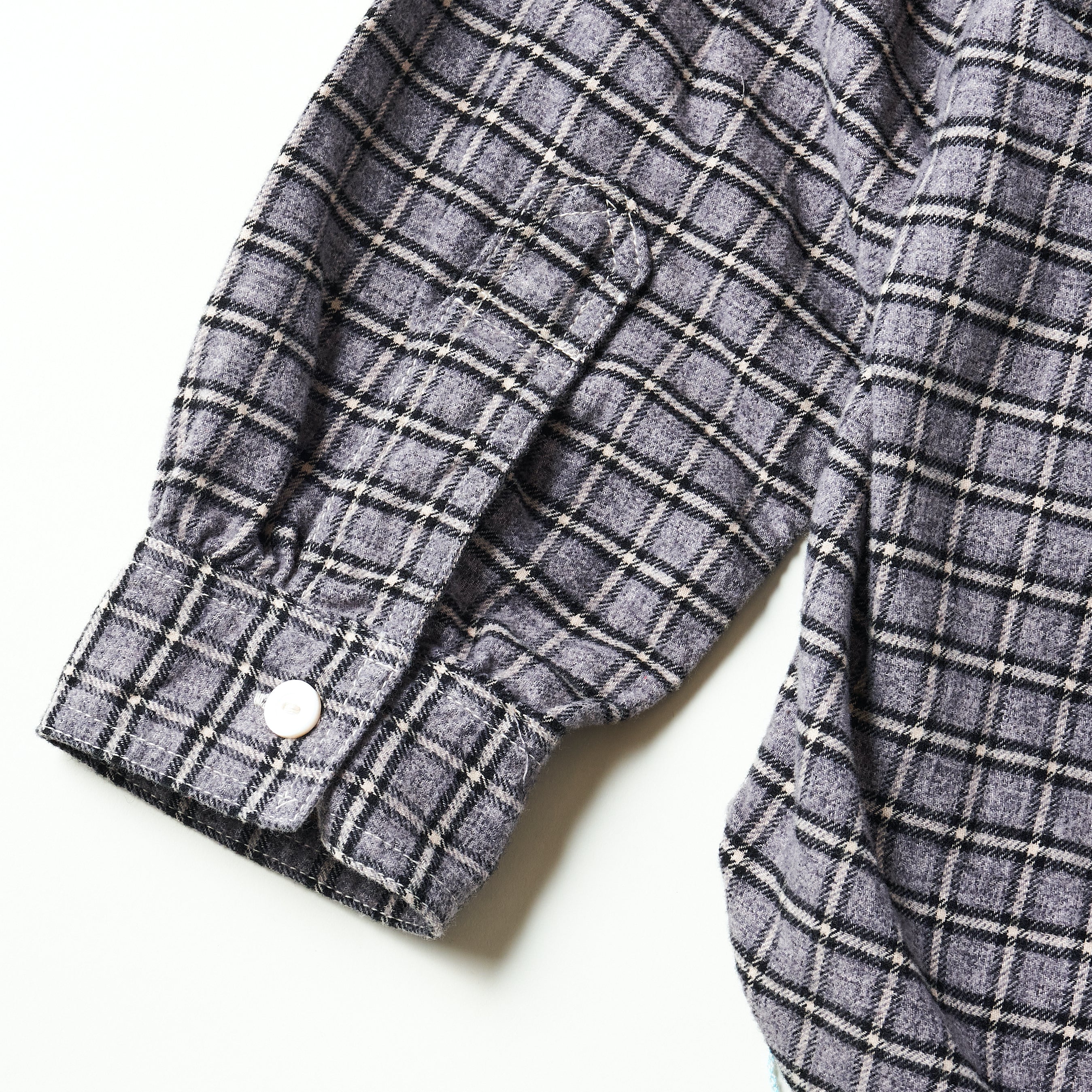 #3216-FP2 The NAVY CUT 2 : cotton flannel plaid grey heather