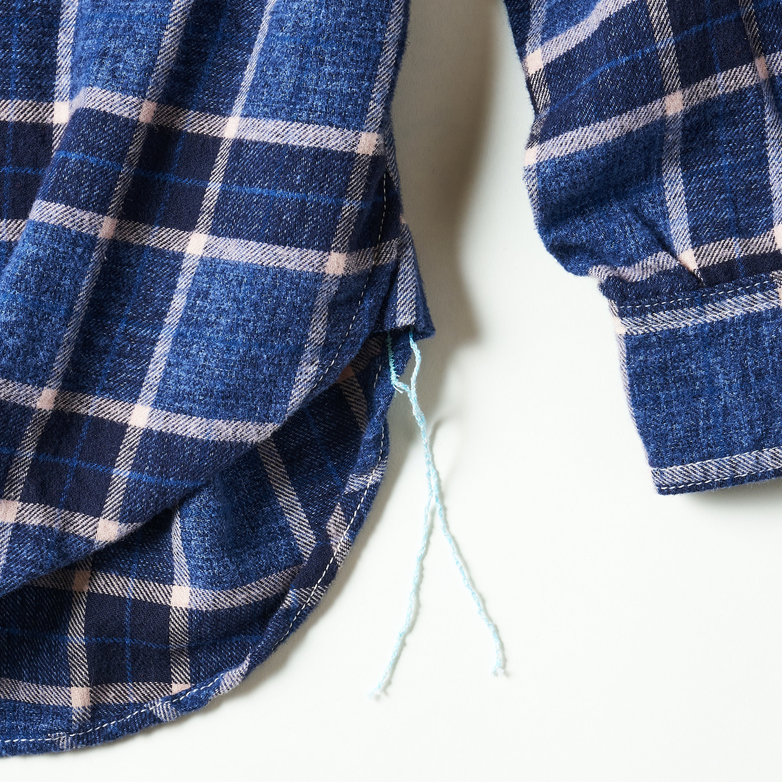 #3216-FP1 The NAVY CUT 2 : cotton flannel plaid indigo heather