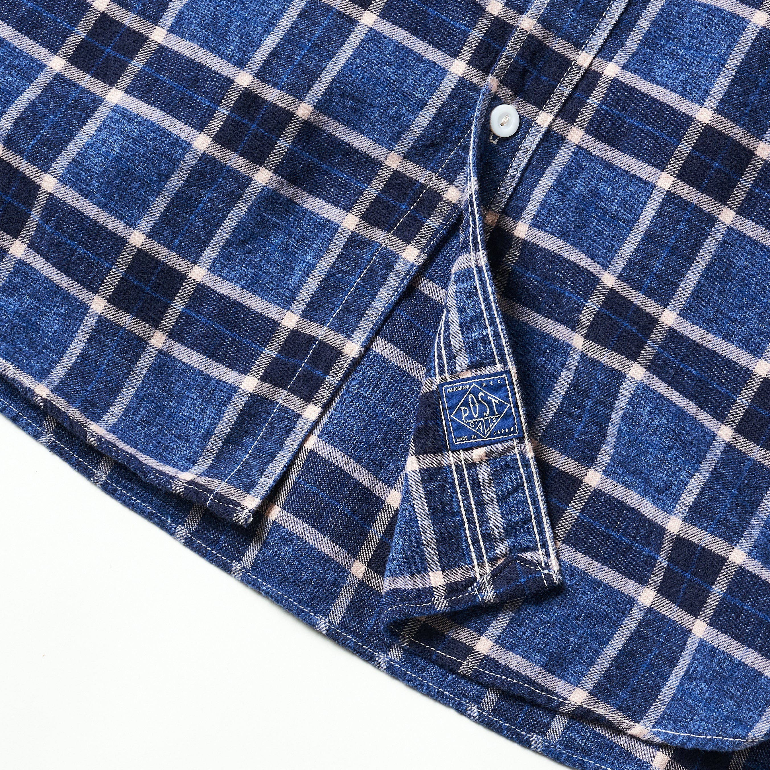 #3216-FP1 The NAVY CUT 2 : cotton flannel plaid indigo heather