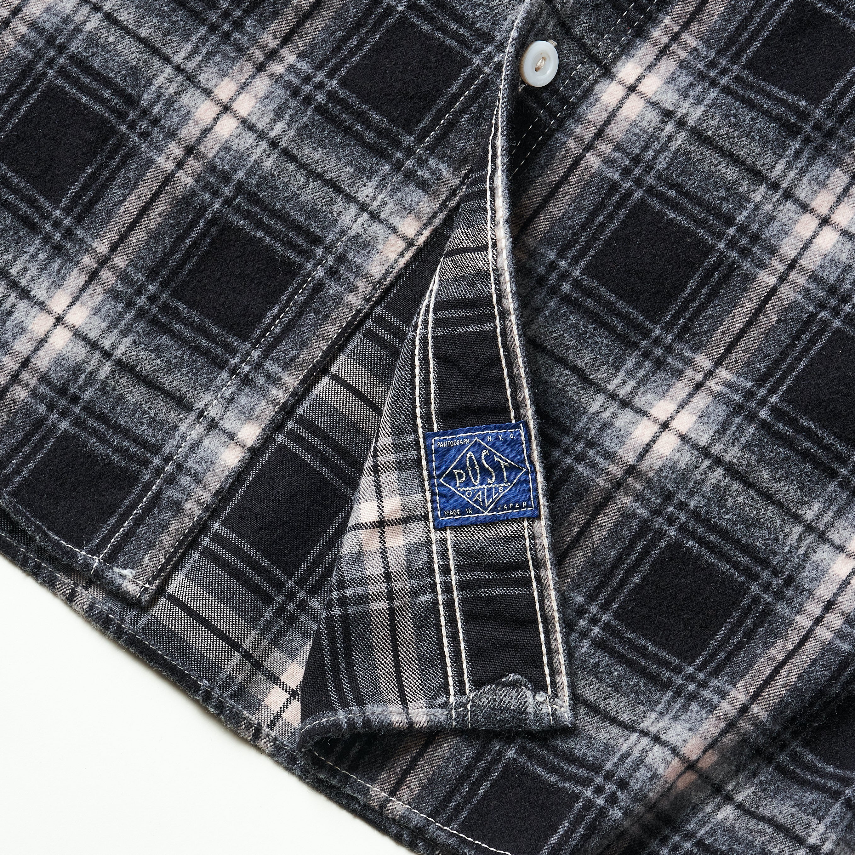 #3216-FP3 The NAVY CUT 2 : cotton flannel plaid black
