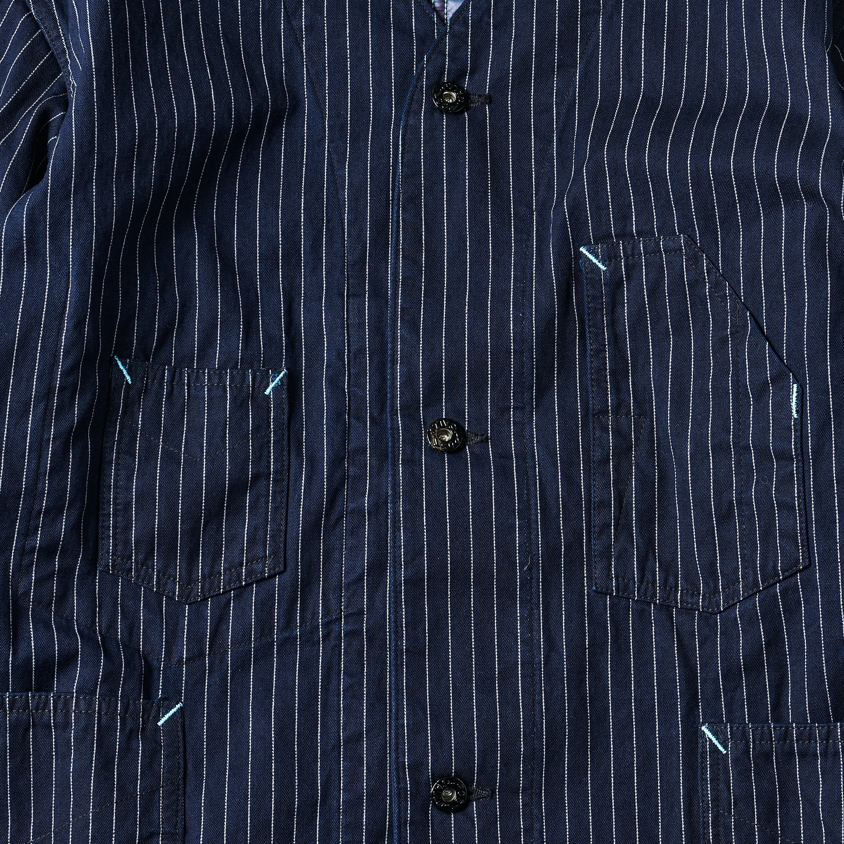 #3111DV-GS De Luxe Railroader 2 DV : Gangster Stripe w/taffeta lining indigo