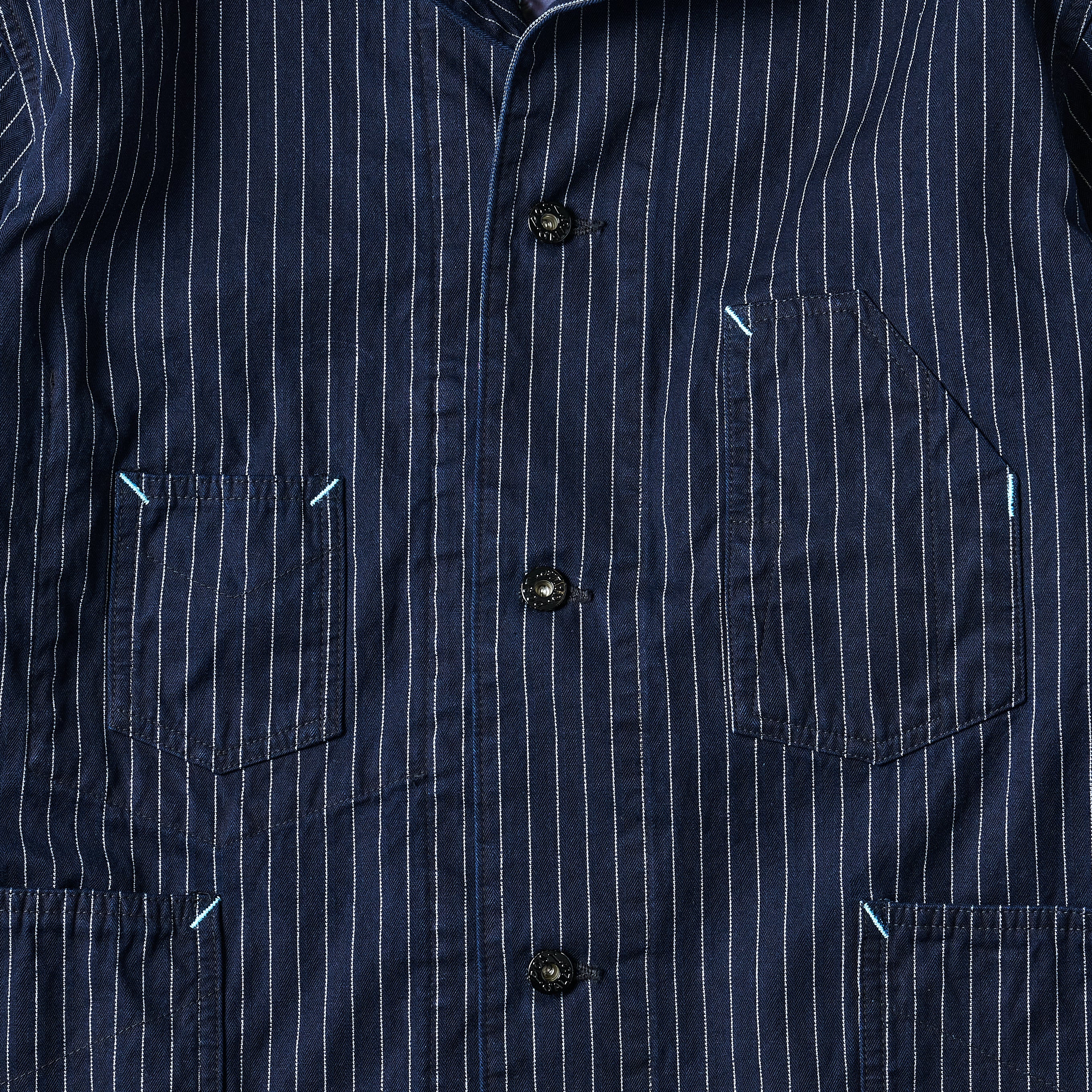 #3111-GS De Luxe Railroader 2 : Gangster Stripe w/taffeta lining indigo