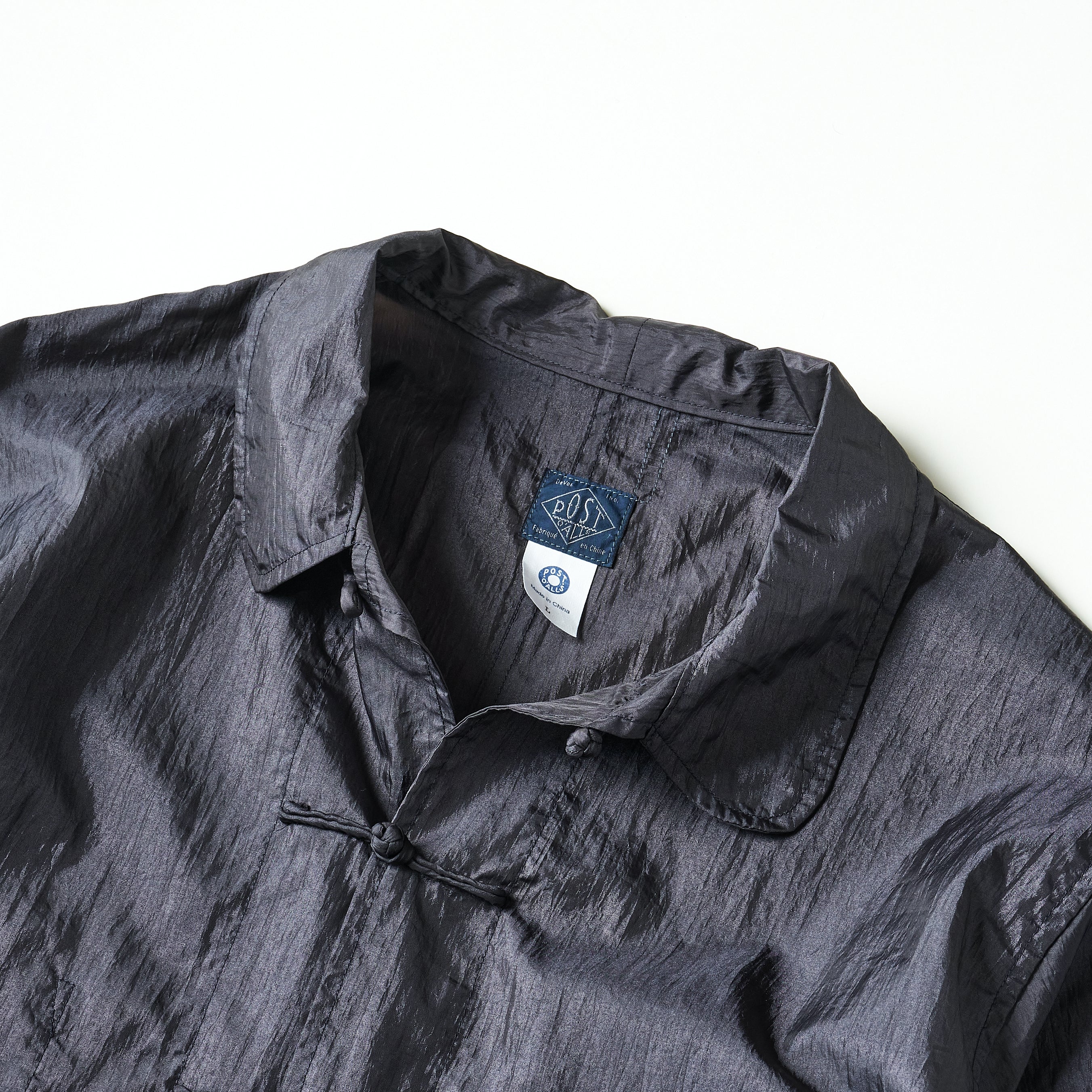 #3107-CT1 POST Chinois : crinkle nylon taffeta charcoal