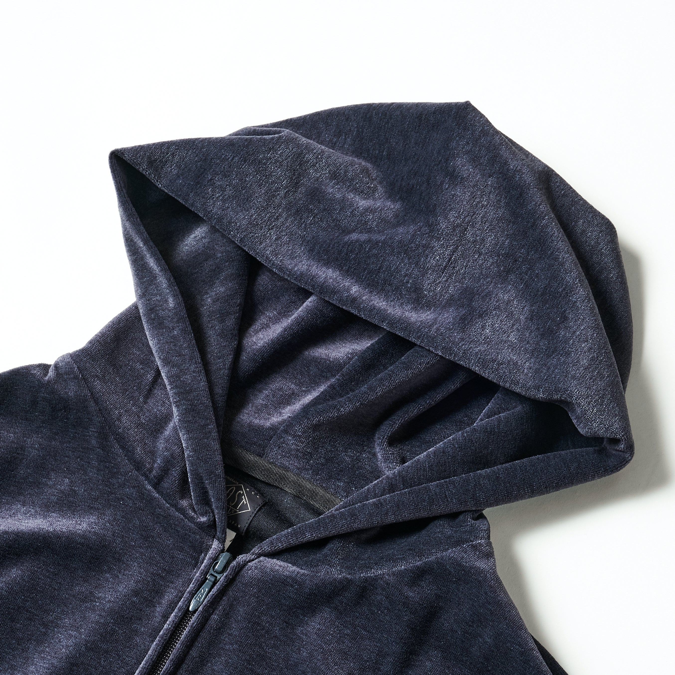 #3610-V1 E-Z Hoodie 2 : poly/cotton velour blue grey