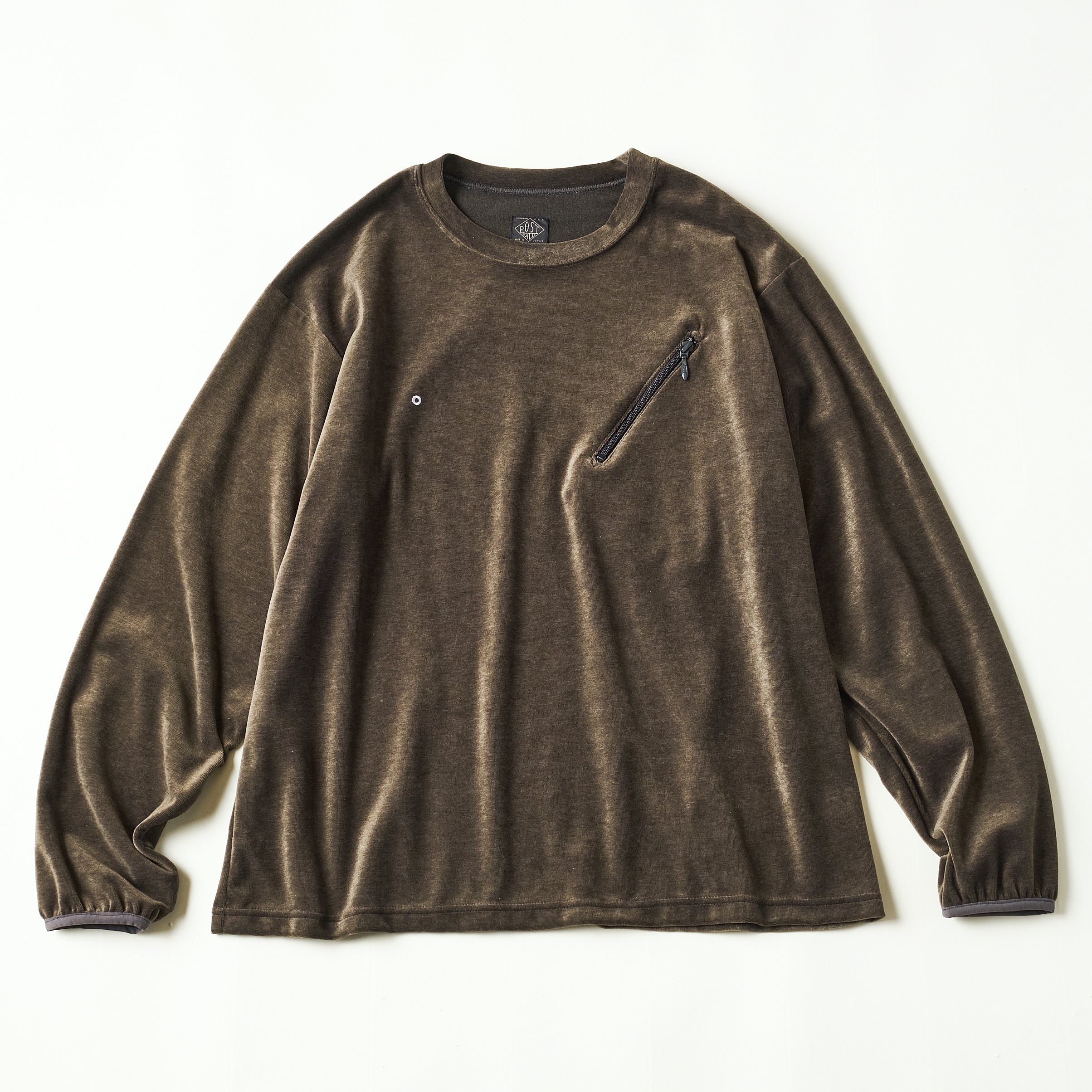 #3612-V2 E-Z Long Sleeve Tee 2 : poly/cotton velour moss