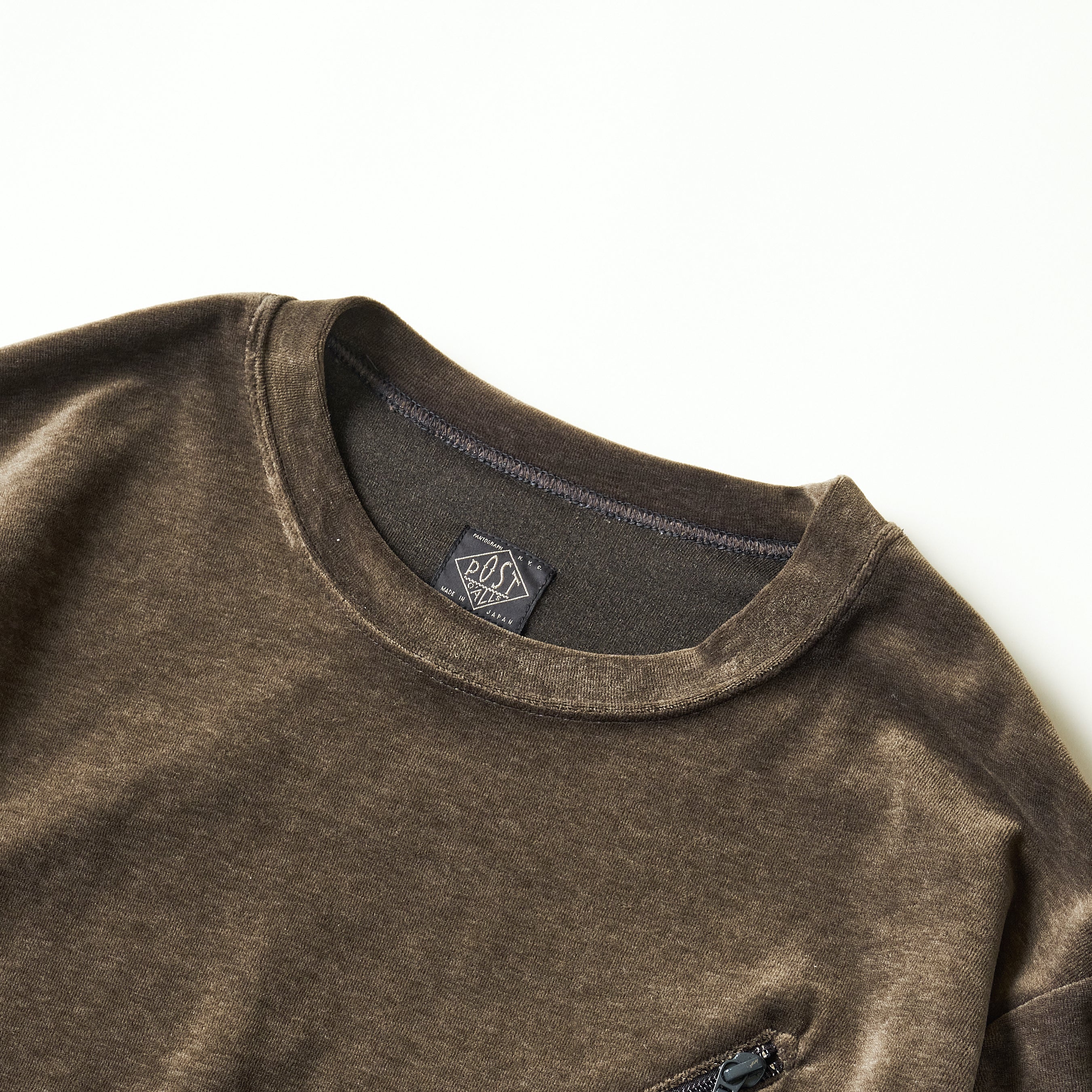 #3612-V2 E-Z Long Sleeve Tee 2 : poly/cotton velour moss
