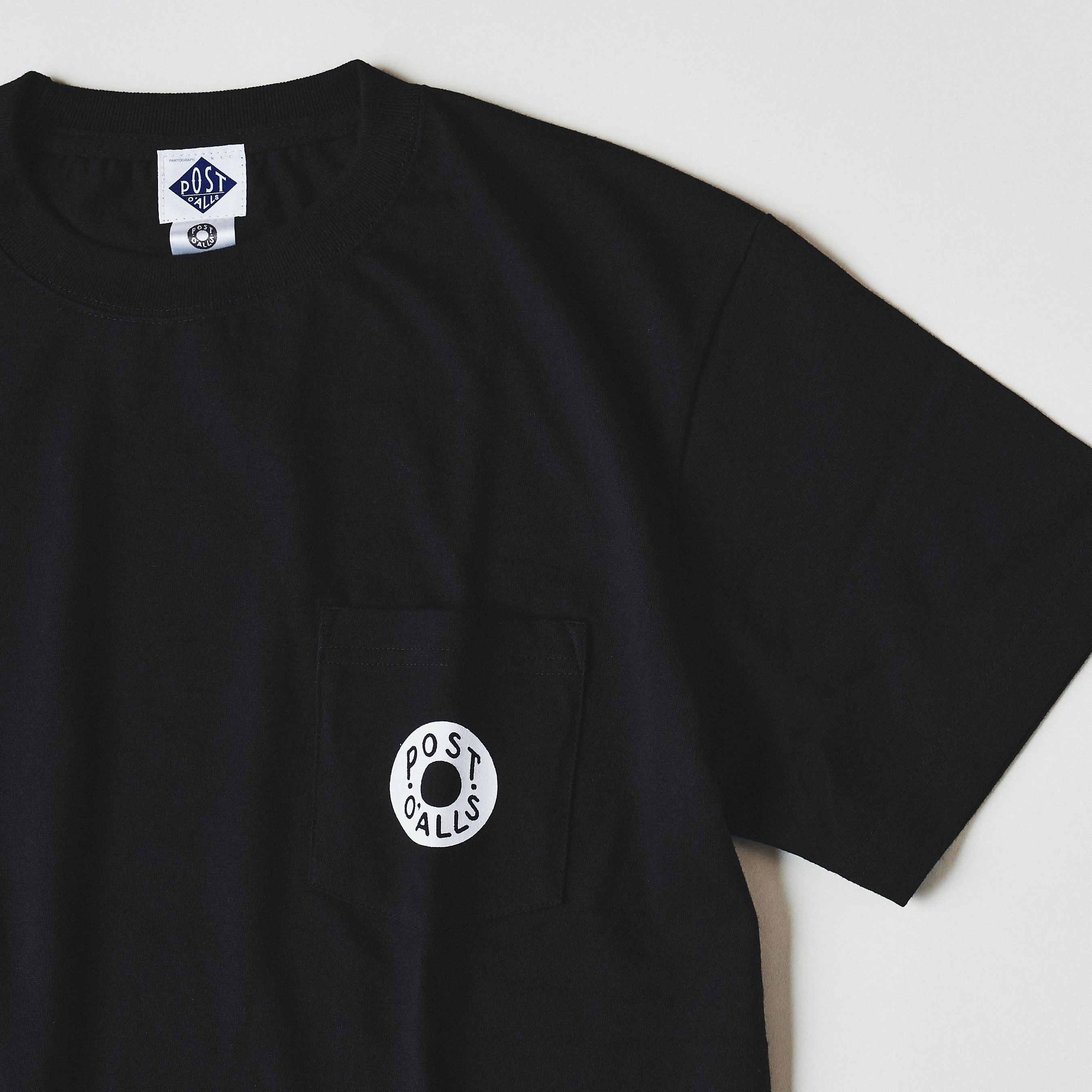 #3005 ESS pocket tee : cotton jersey black white print (Shop Special)
