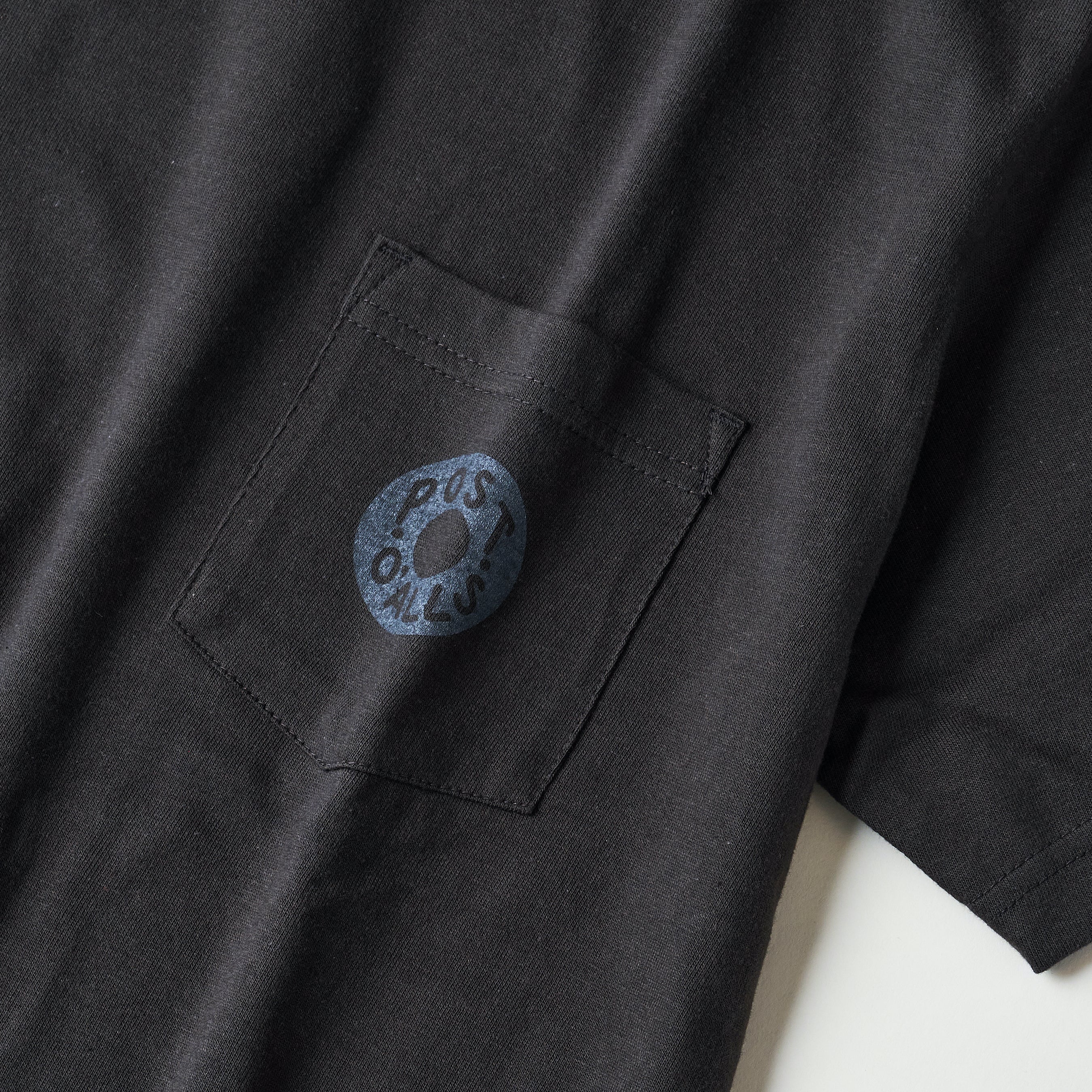 #3005 ESS pocket tee : cotton jersey charcoal grey print (Shop Special)