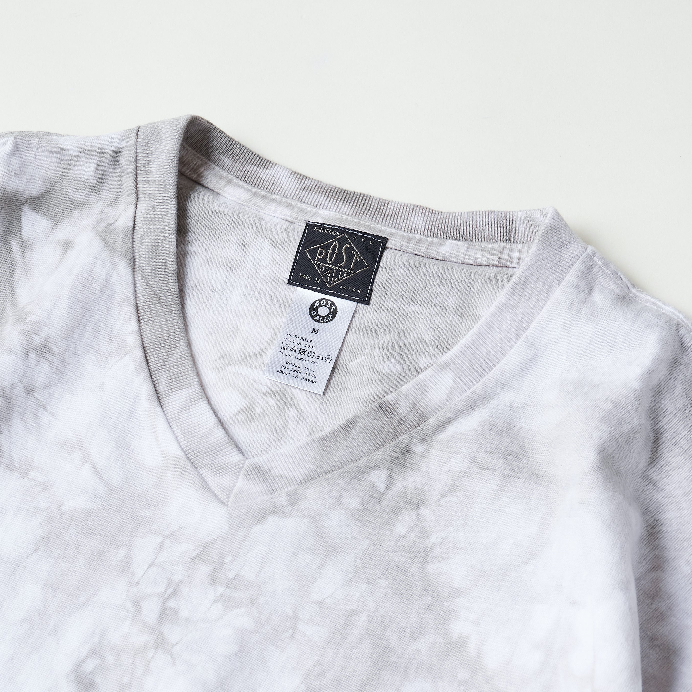 #3615 V Pocket Tee HJT2 : heavyeight jersey white x grey tie dye