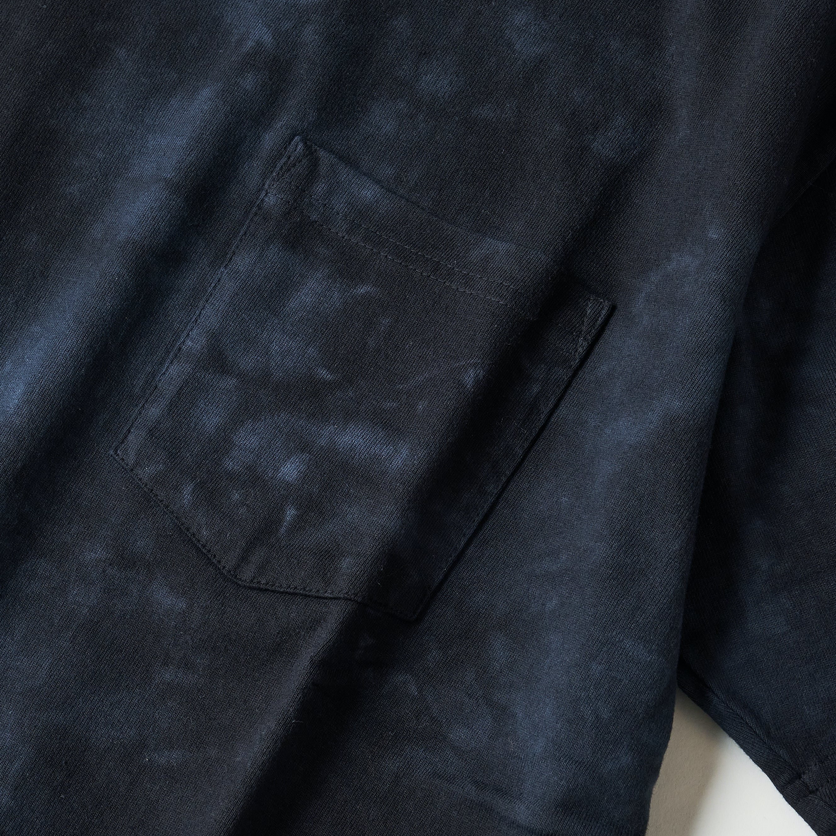 #3614 Crew Pocket T HJT1 : heavy wt. jersey dk navy x grey tie dye