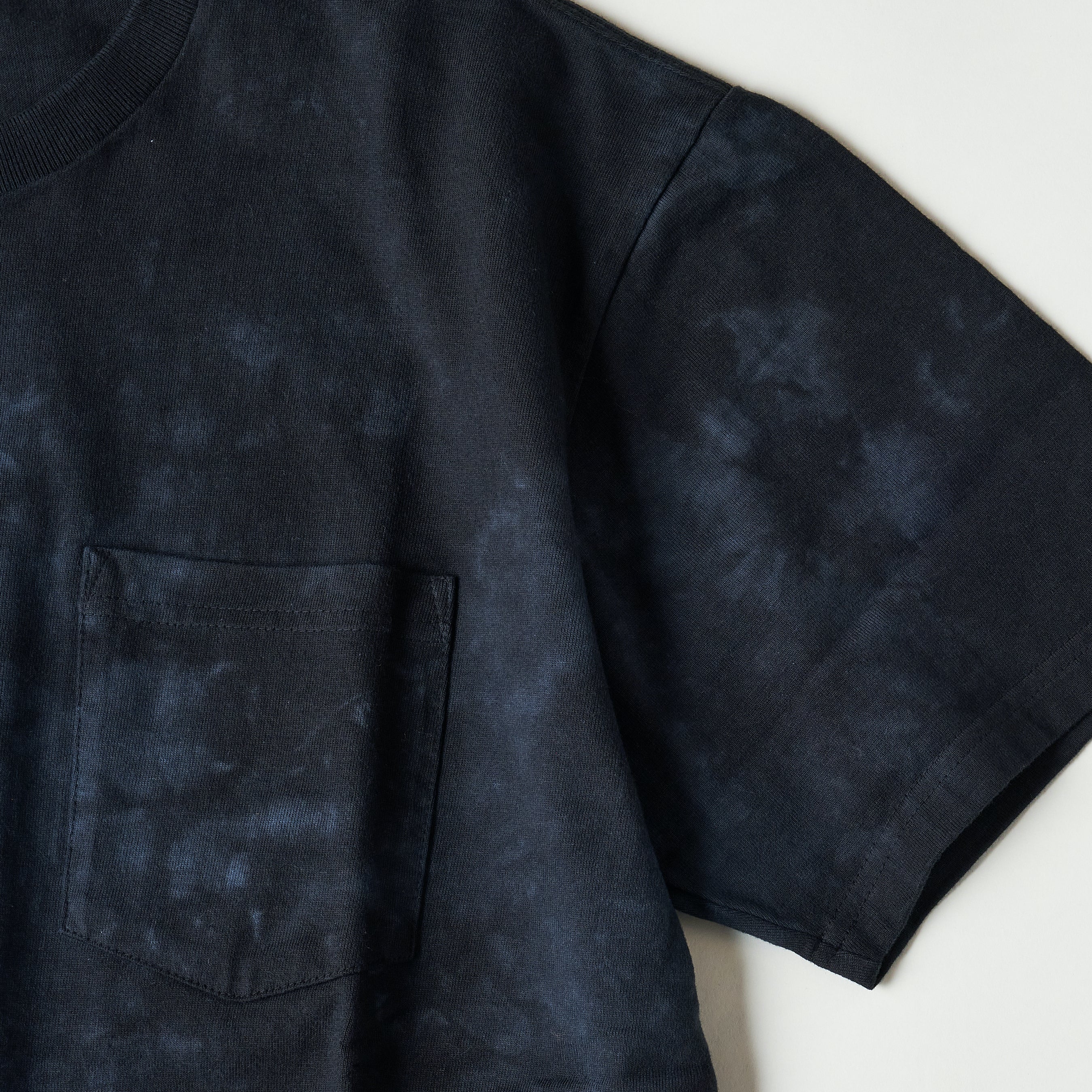 #3614 Crew Pocket T HJT1 : heavy wt. jersey dk navy x grey tie dye